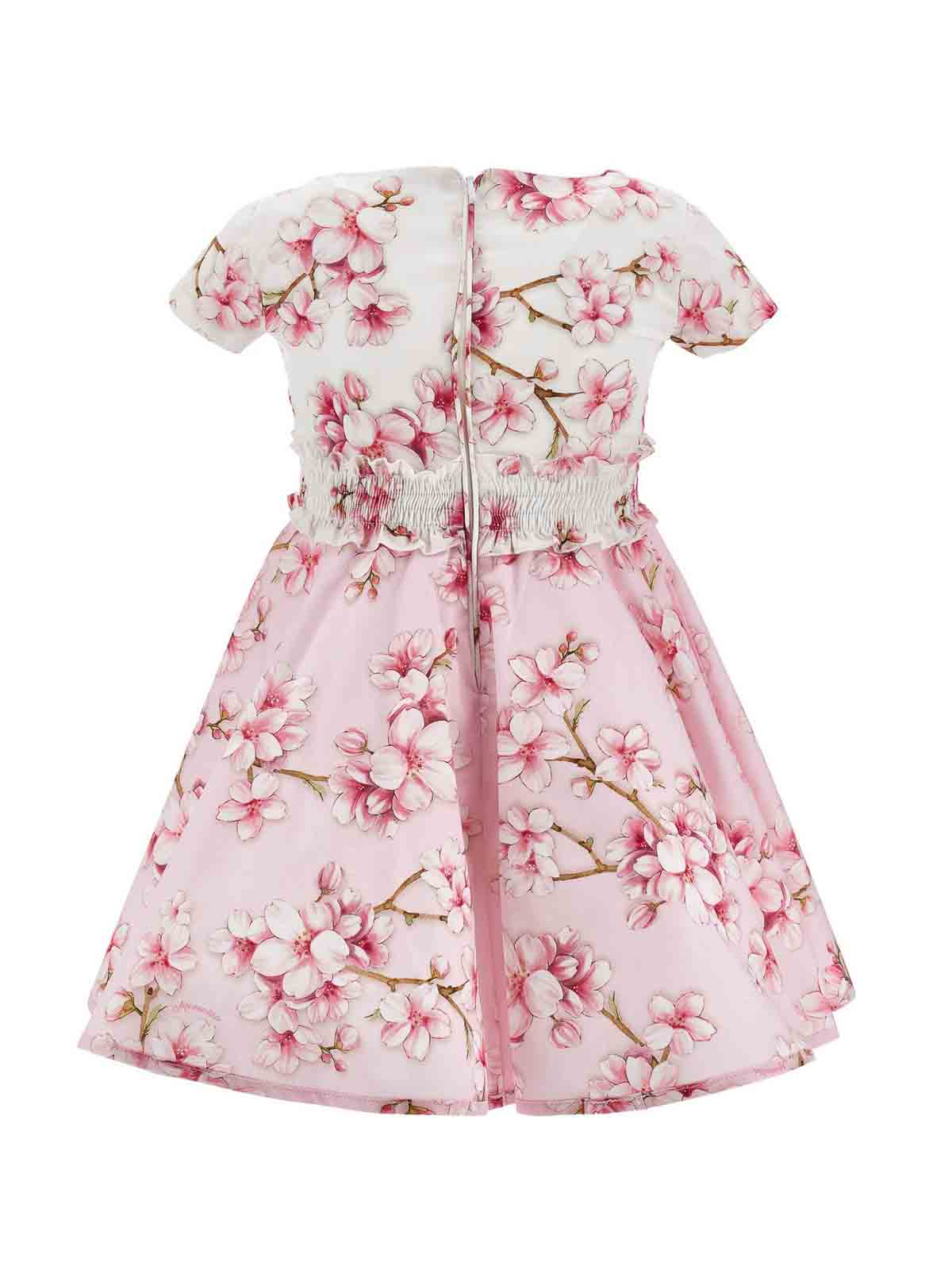 Sttropez popeline dress peach flowers 11E90056049990 (MONNALISA / ワンピース・ドレス・オールインワン ) | MONNALISA (モナリザ)(1)