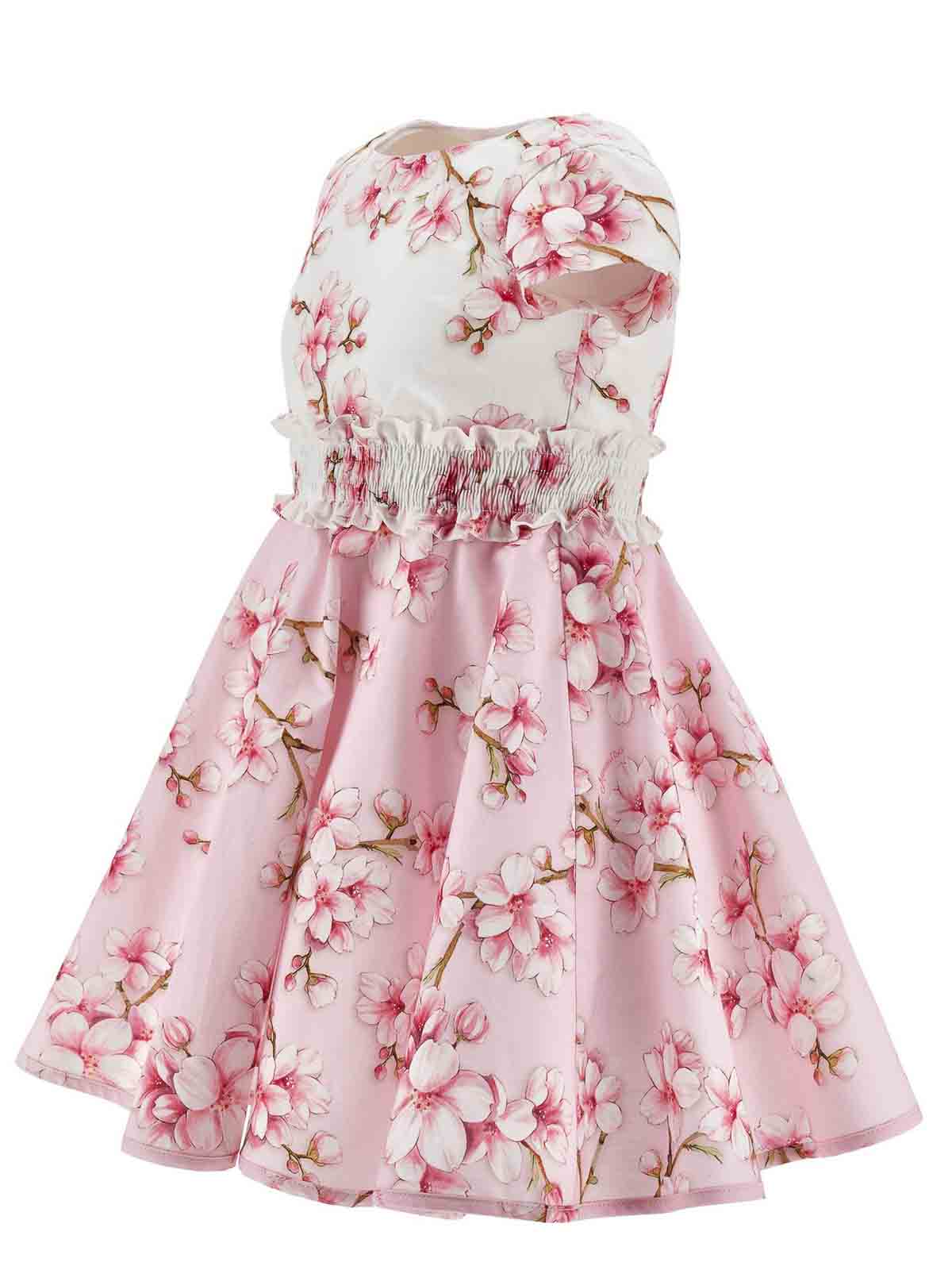 Sttropez popeline dress peach flowers 11E90056049990 (MONNALISA / ワンピース・ドレス・オールインワン ) | MONNALISA (モナリザ)(2)