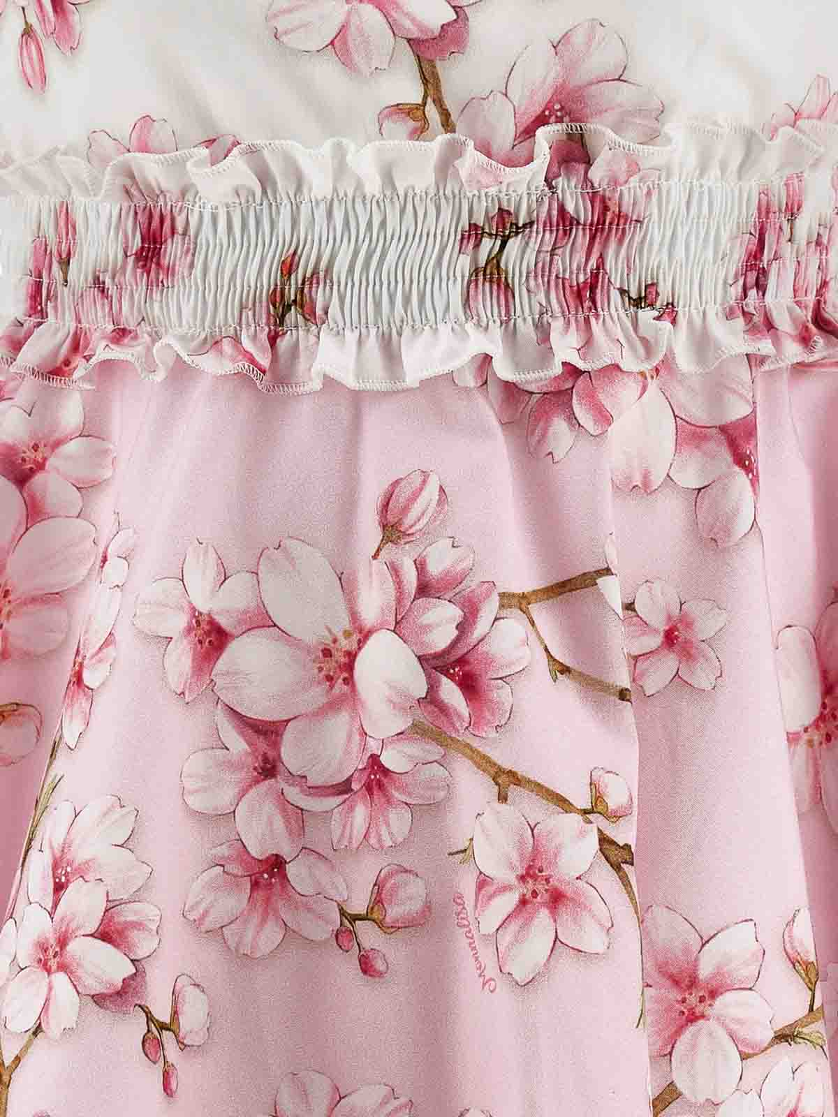 Sttropez popeline dress peach flowers 11E90056049990 (MONNALISA / ワンピース・ドレス・オールインワン ) | MONNALISA (モナリザ)(3)