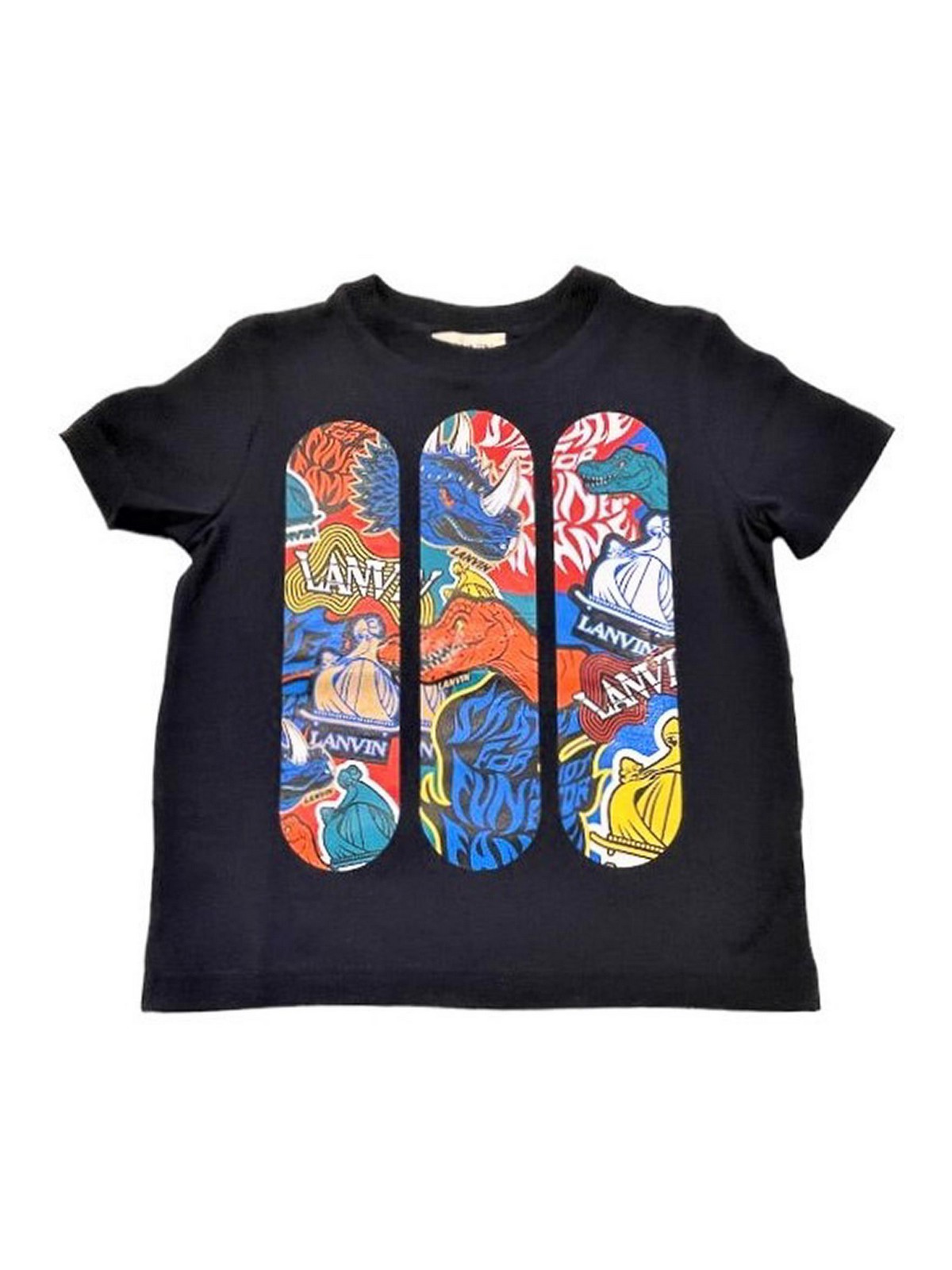 Blue t-shirt with printing N25119BLU (LANVIN / Tシャツ・カットソー ) | LANVIN (ランバン)
