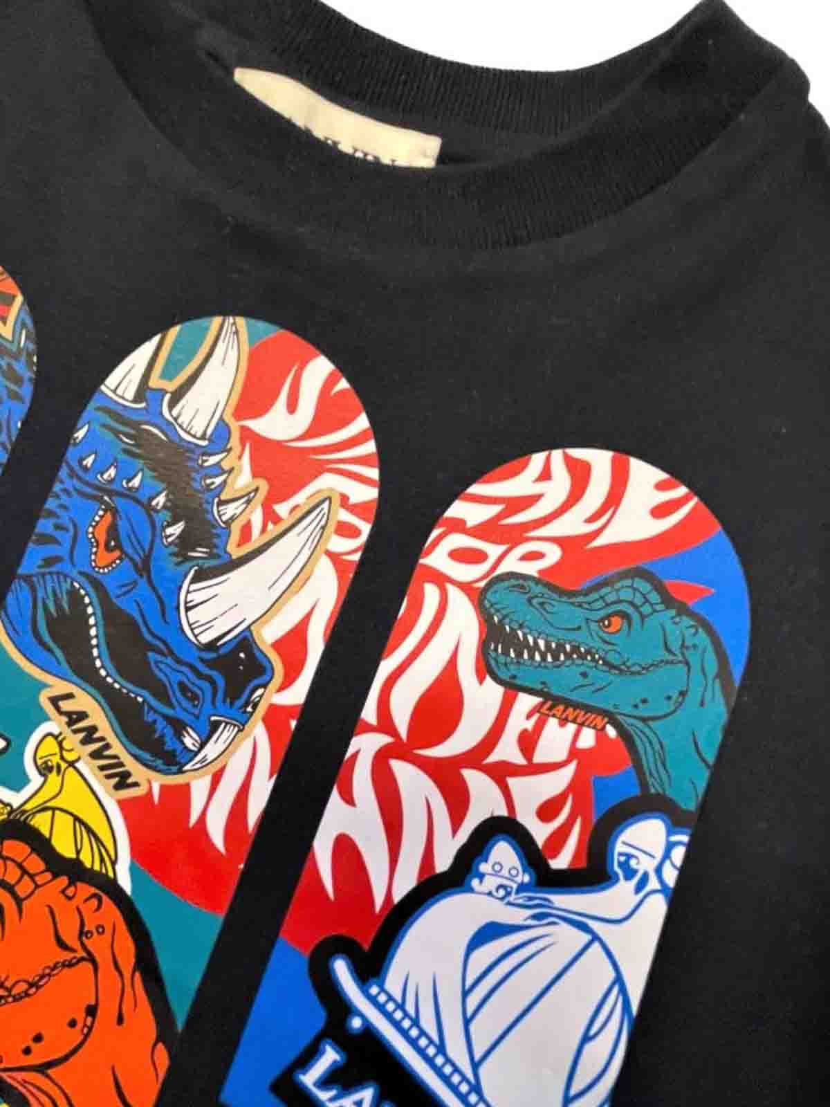 Blue t-shirt with printing N25119BLU (LANVIN / Tシャツ・カットソー ) | LANVIN (ランバン)(2)