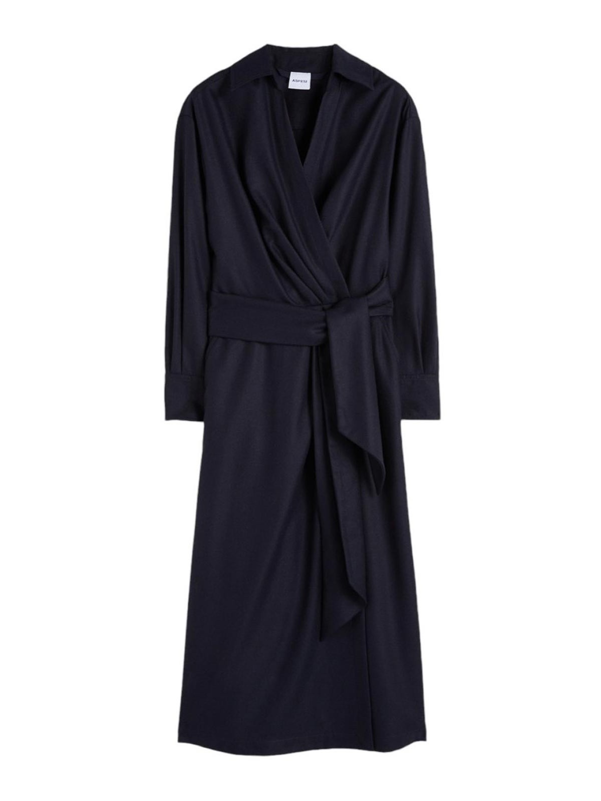Blue dress in cashmere wool flannel 2920L6291098 (ASPESI / ワンピース・ドレス・オールインワン ) | ASPESI (アスペジ)