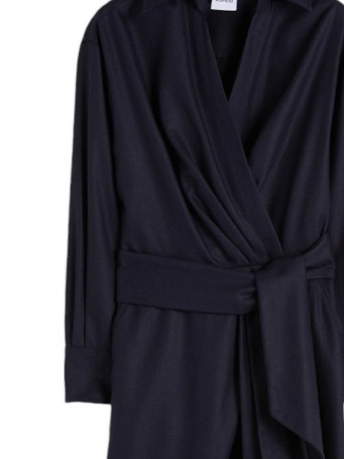 Blue dress in cashmere wool flannel 2920L6291098 (ASPESI / ワンピース・ドレス・オールインワン ) | ASPESI (アスペジ)(2)