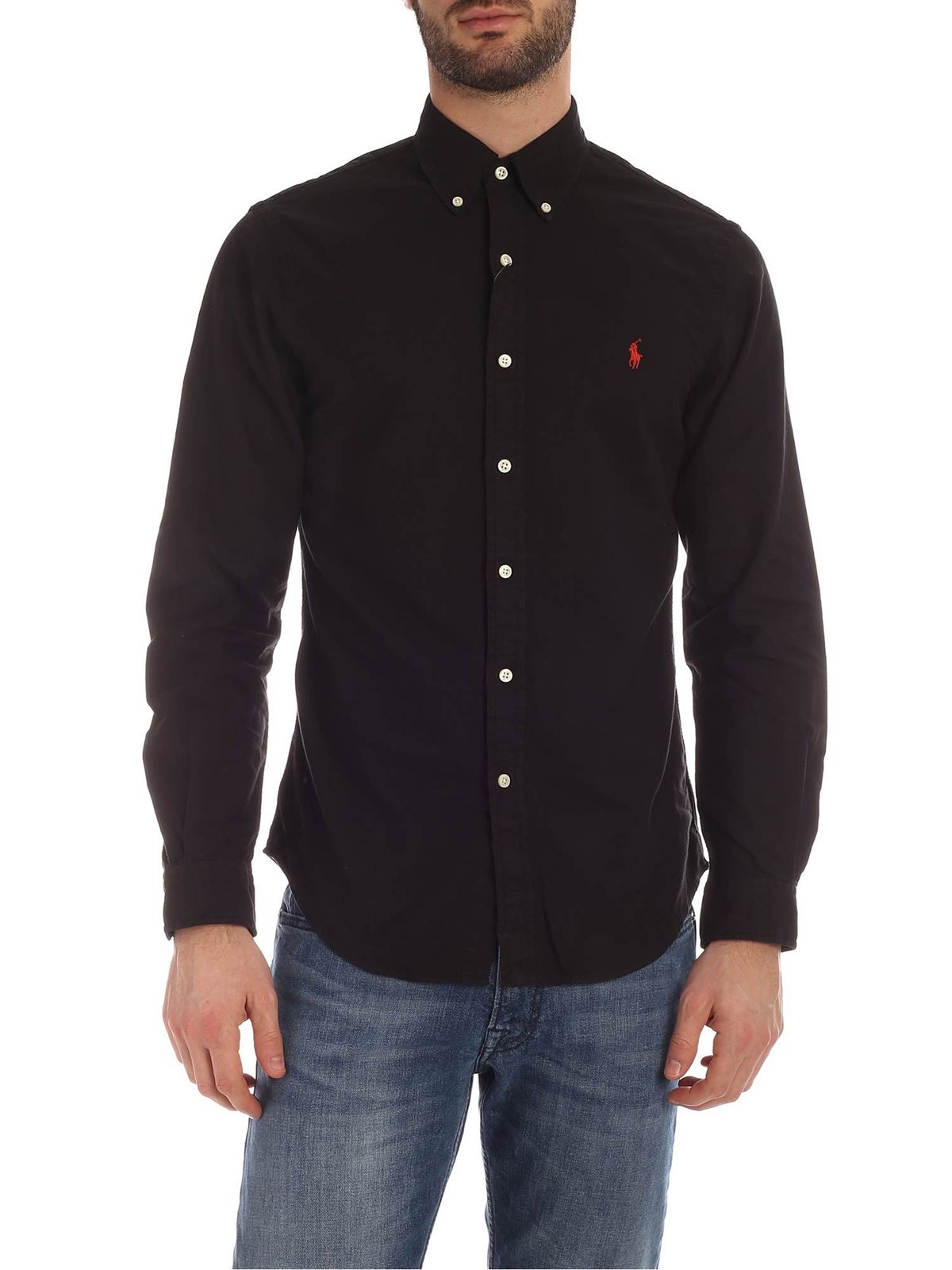 Logo button down shirt in black 710772288001 (Polo Ralph Lauren / シャツ・ブラウス ) | Polo Ralph Lauren (ポロ ラルフ ローレン)(2)