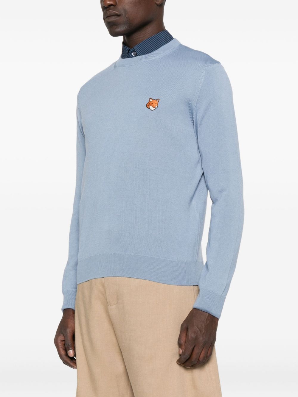 MAISON KITSUNE' Sweaters LIGHT BLUE PM00801KT11810331 (Maison Kitsuné / ニット・セーター・カーディガン ) | Maison Kitsuné (メゾン キツネ)(2)