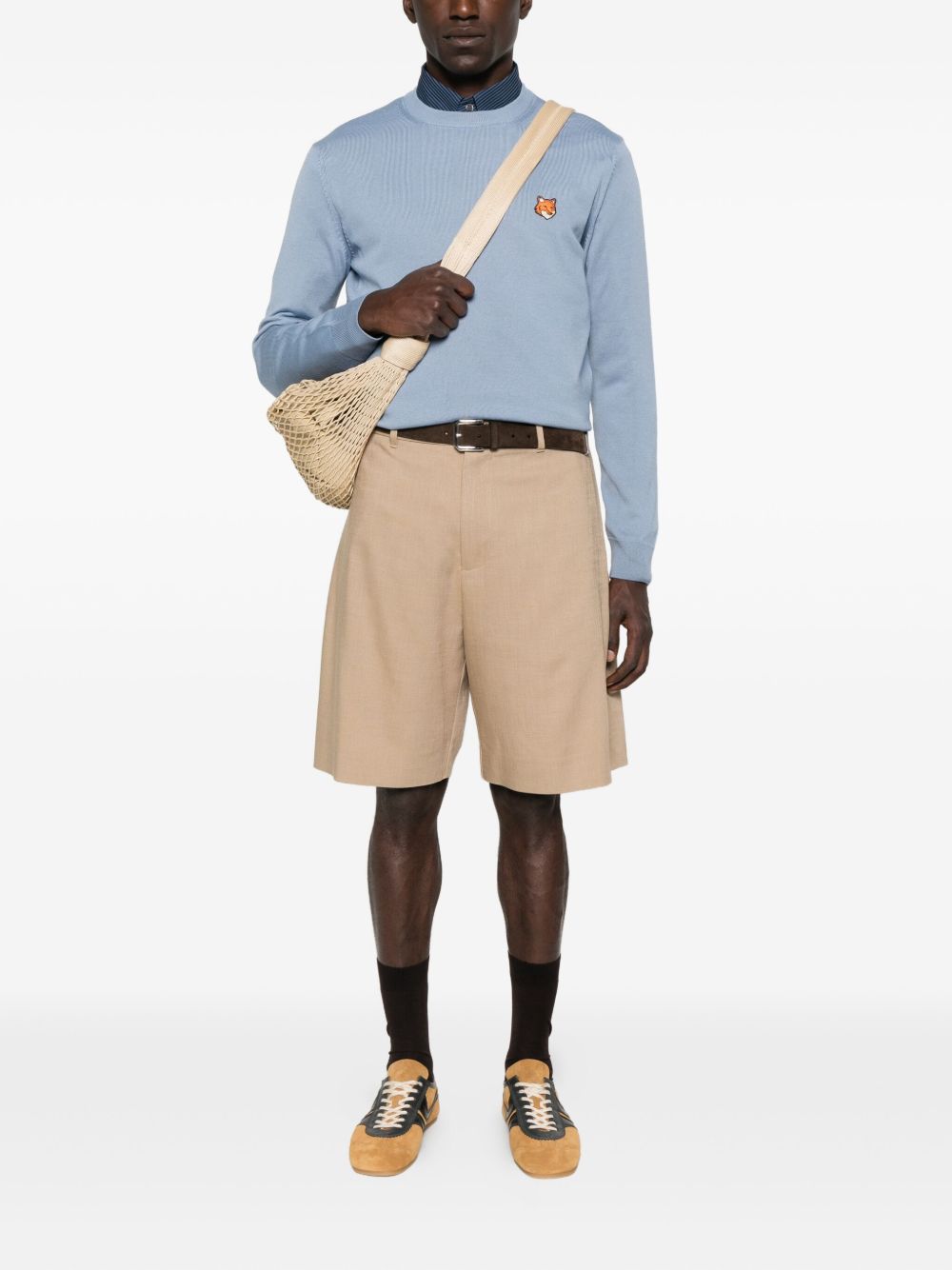 MAISON KITSUNE' Sweaters LIGHT BLUE PM00801KT11810331 (Maison Kitsuné / ニット・セーター・カーディガン ) | Maison Kitsuné (メゾン キツネ)(3)