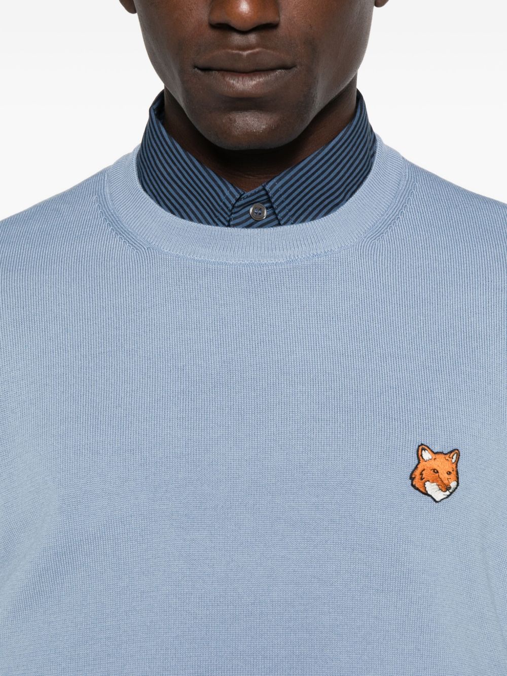 MAISON KITSUNE' Sweaters LIGHT BLUE PM00801KT11810331 (Maison Kitsuné / ニット・セーター・カーディガン ) | Maison Kitsuné (メゾン キツネ)(4)