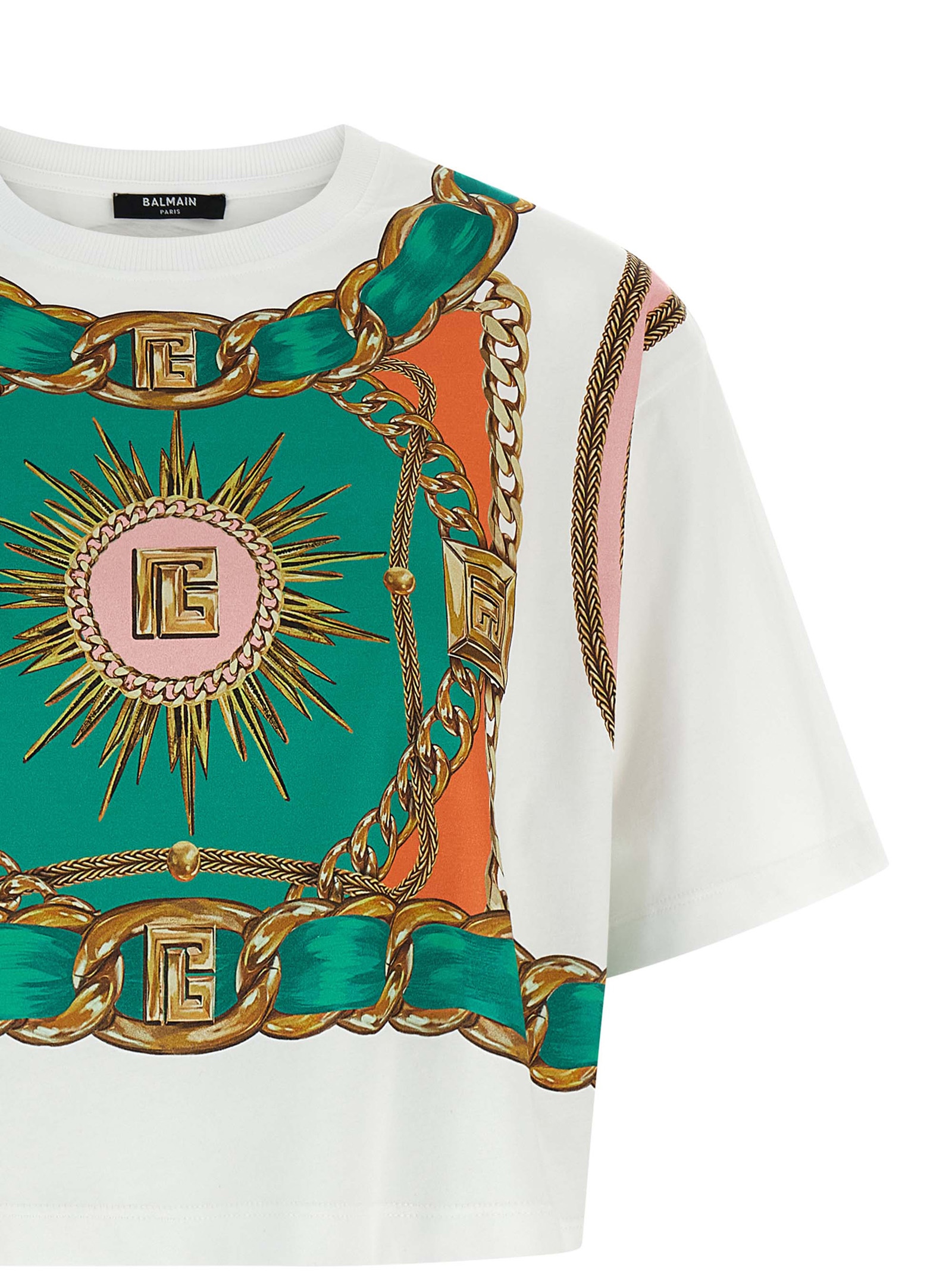 'Balmain Foulard' print T-shirt FF1EE020GF01GSR (Balmain / Tシャツ・カットソー ) | Balmain (バルマン)(2)