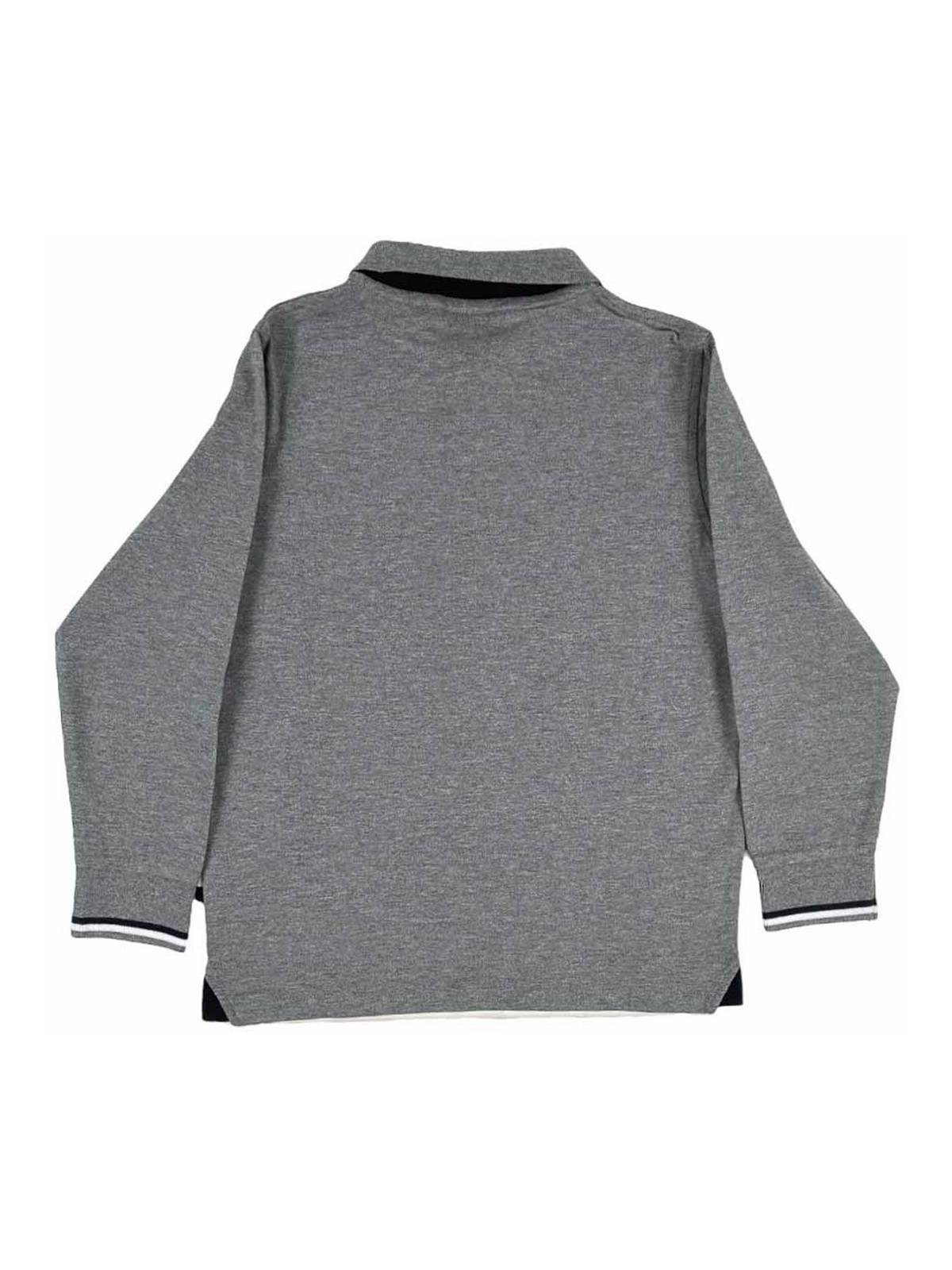 Long gray sleeve pole borders white-blue row A4131434GRIGIO (SUN68 / ポロシャツ ) | SUN68 (サンシックスティーエイト)(1)