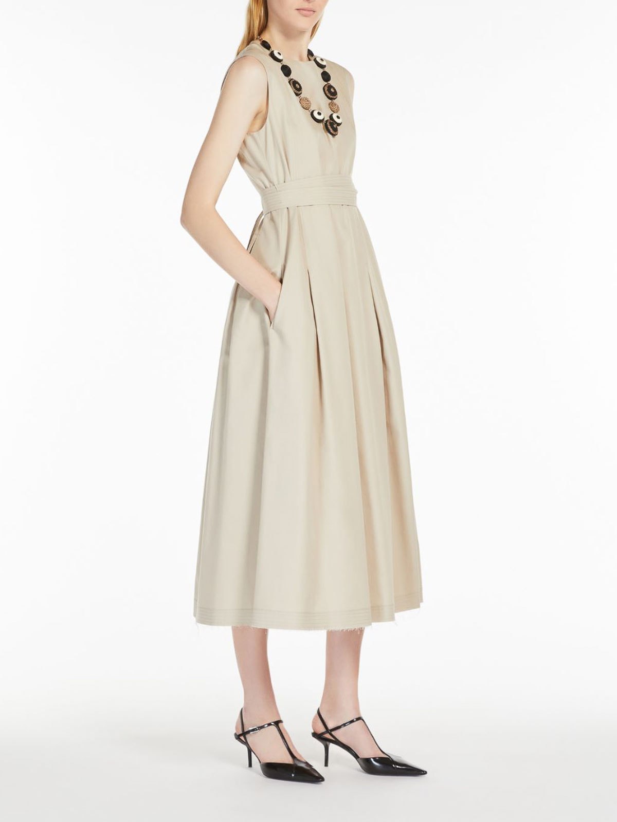 Max Mara Sleeveless Twill Dress AMINA25192210216001 (S MAX MARA / ワンピース・ドレス・オールインワン ) | S MAX MARA (エス マックスマーラ)(1)