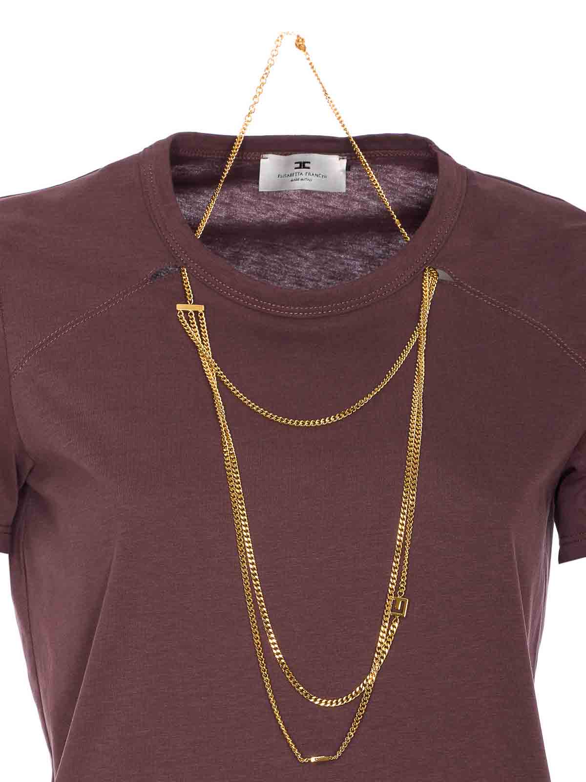 Jersey T-Shirt With Jewel Detail MA00956E2EA4 (Elisabetta Franchi / Tシャツ・カットソー ) | Elisabetta Franchi (エリザベッタ フランキ)(3)