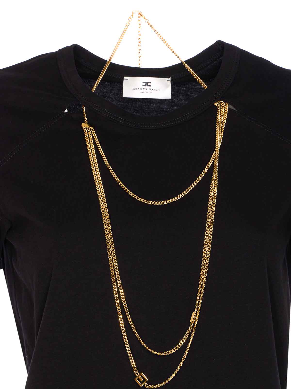 Jersey T-Shirt With Jewel Detail MA00956E2110 (Elisabetta Franchi / Tシャツ・カットソー ) | Elisabetta Franchi (エリザベッタ フランキ)(3)