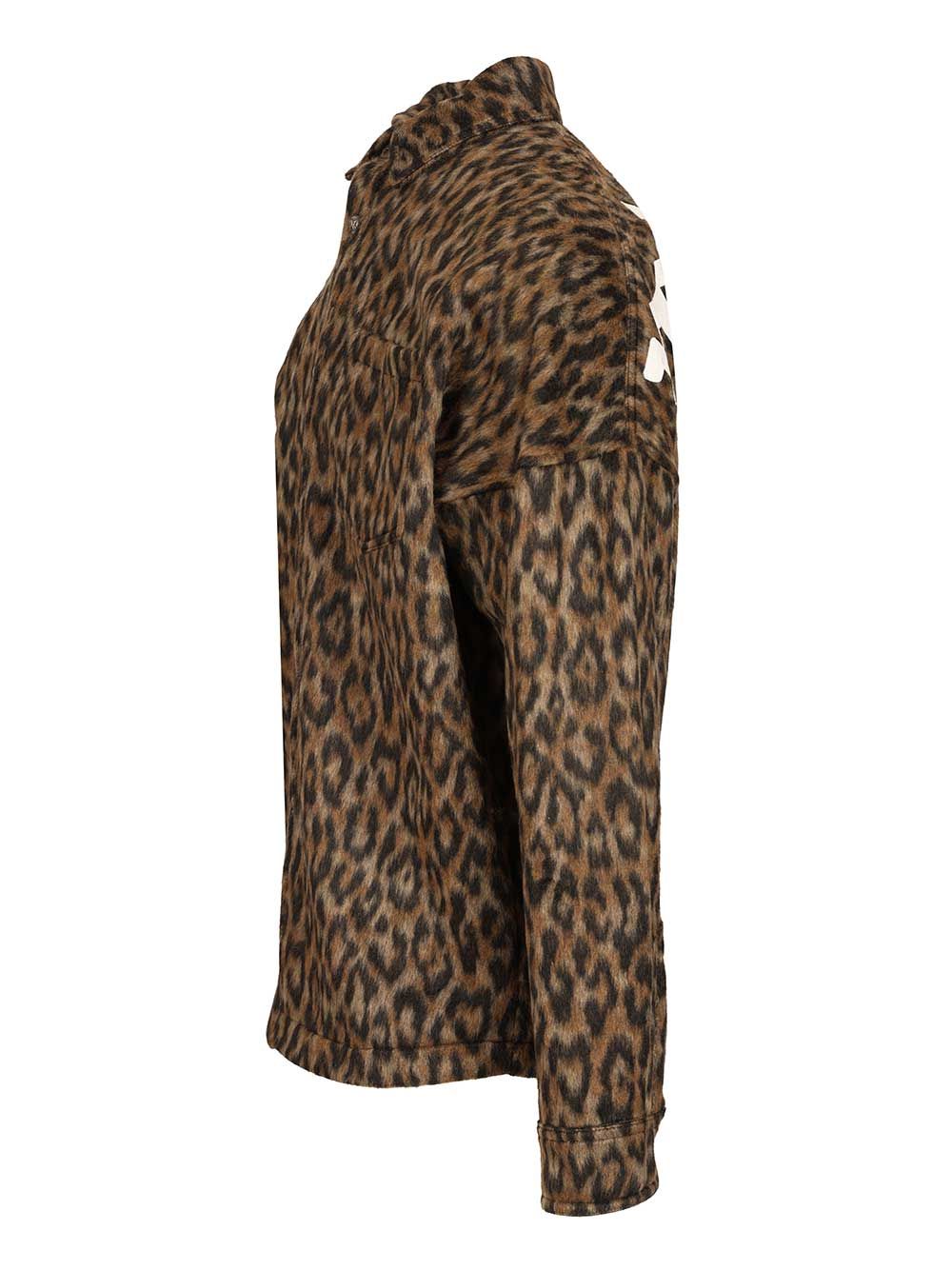 CLASSIC LOGO ANIMALIER OSHIRT BROWN - OF PMES002F25FAB0016003 (Palm Angels / シャツ・ブラウス ) | Palm Angels (パームエンジェルス)(2)