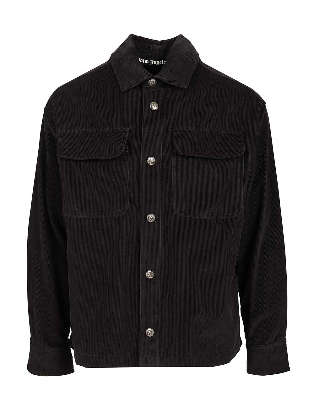 CLASSIC LOGO CORD OVERSHIRT ANTHRACITE - PMES024F25FAB0011103 (Palm Angels / シャツ・ブラウス ) | Palm Angels (パームエンジェルス)