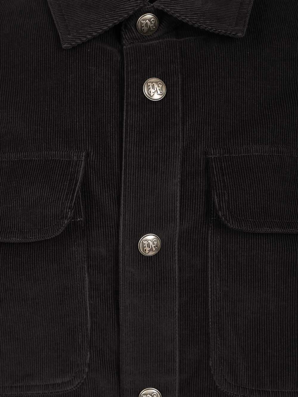 CLASSIC LOGO CORD OVERSHIRT ANTHRACITE - PMES024F25FAB0011103 (Palm Angels / シャツ・ブラウス ) | Palm Angels (パームエンジェルス)(2)