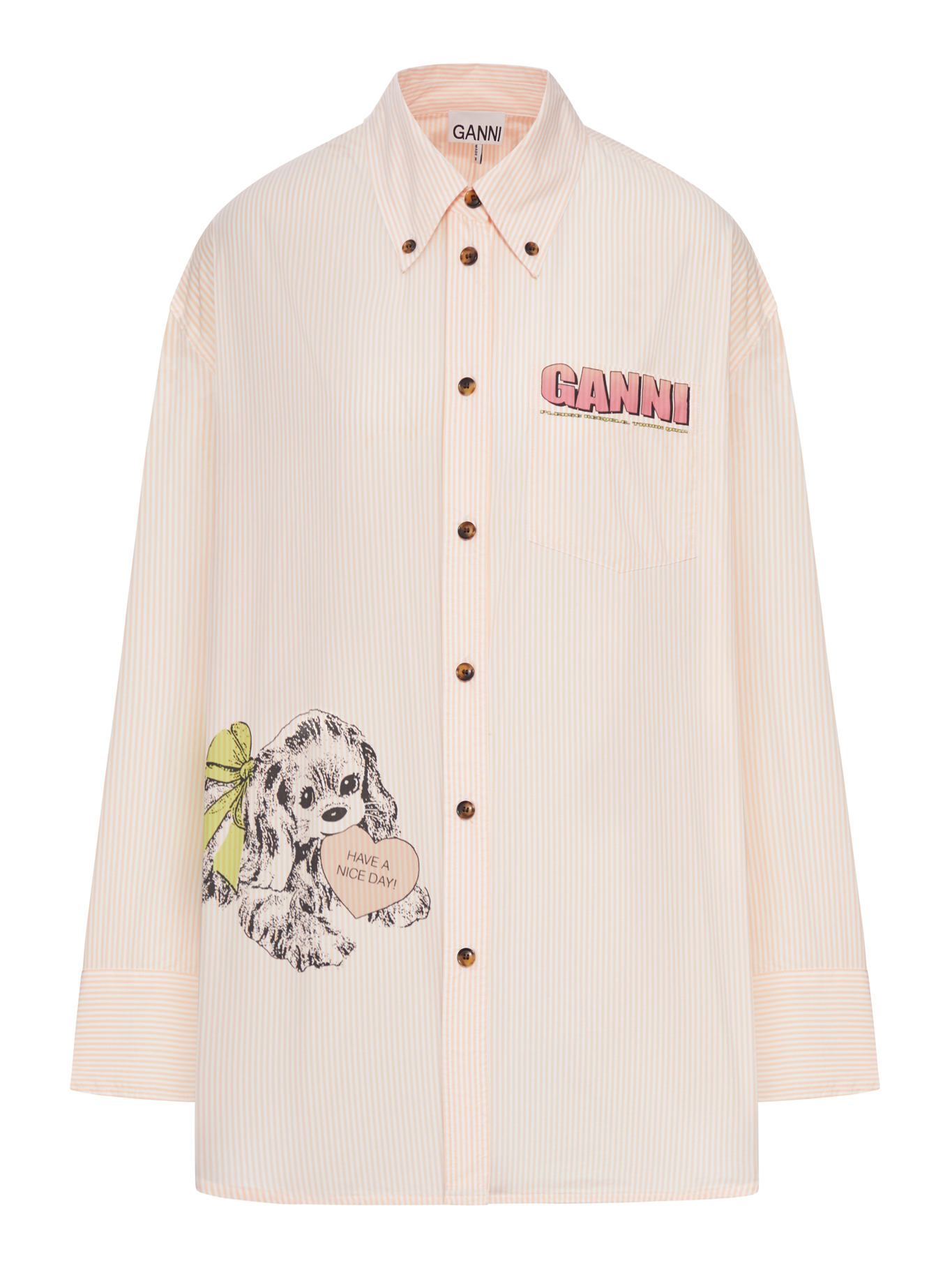 OVERSIZED STRIPED SHIRT W0898973 (GANNI / シャツ・ブラウス ) | GANNI (ガニー)