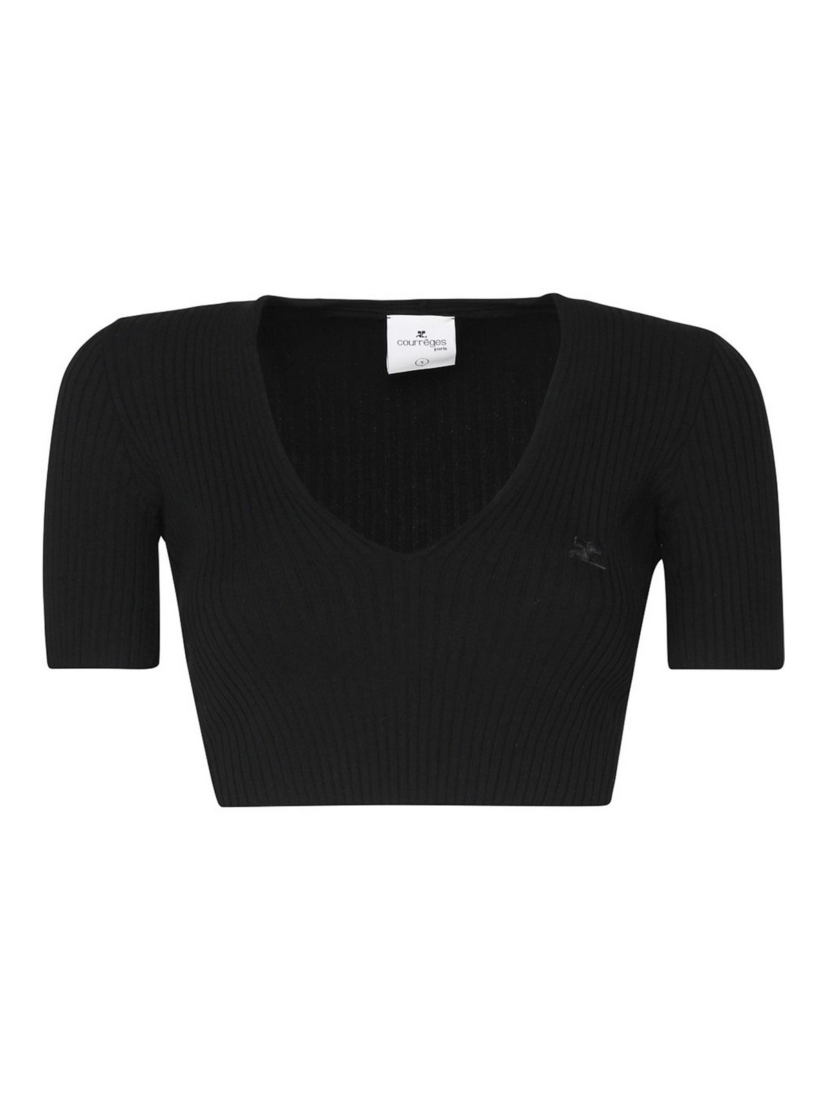 Crop Top In Cotton 224MPU164FI00019999 (Courrèges / Tシャツ・カットソー ) | Courrèges (クレージュ)