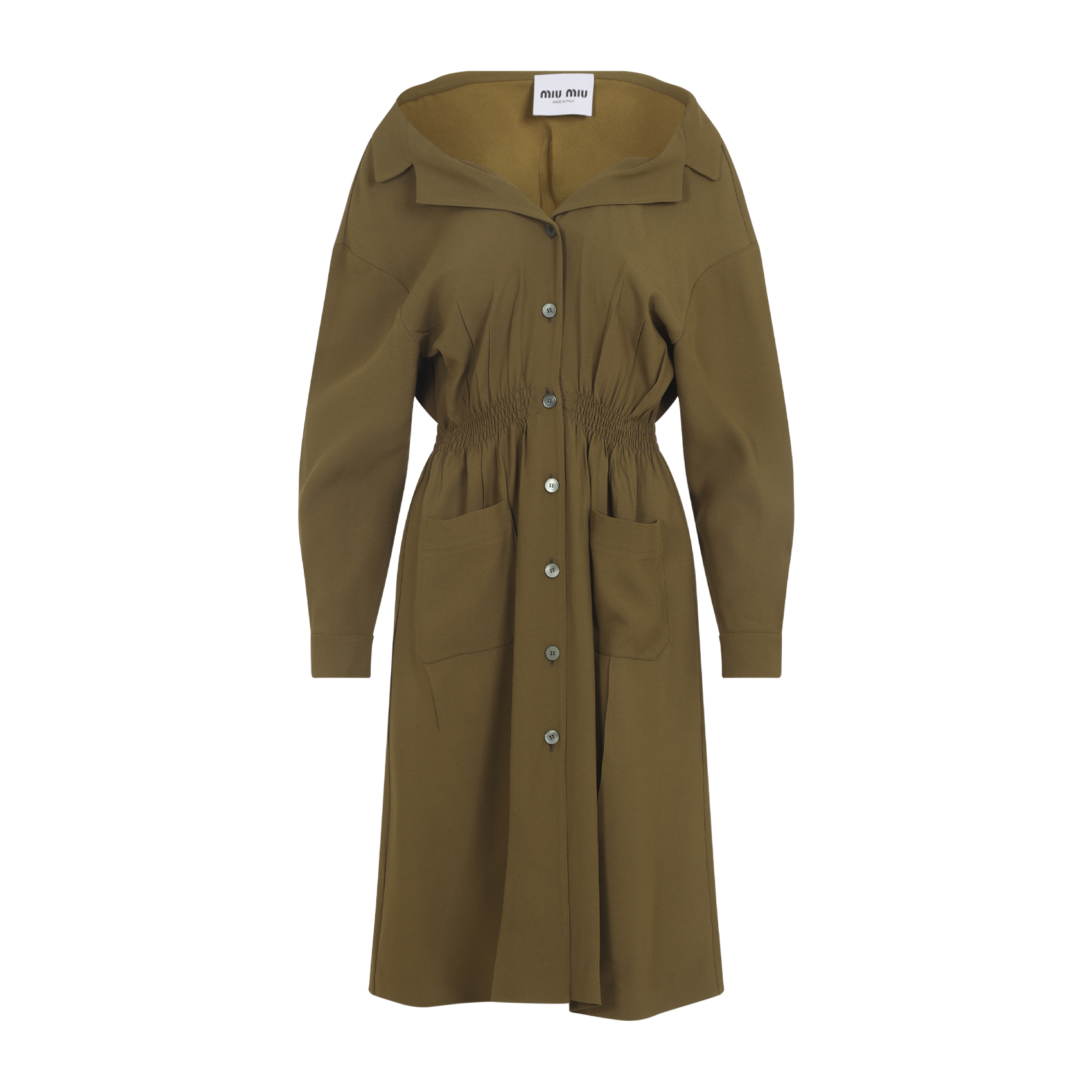 Olive green sable dress MF6052SOOO16Z1F0334 (MIU MIU / ワンピース・ドレス・オールインワン ) | MIU MIU (ミュウミュウ)