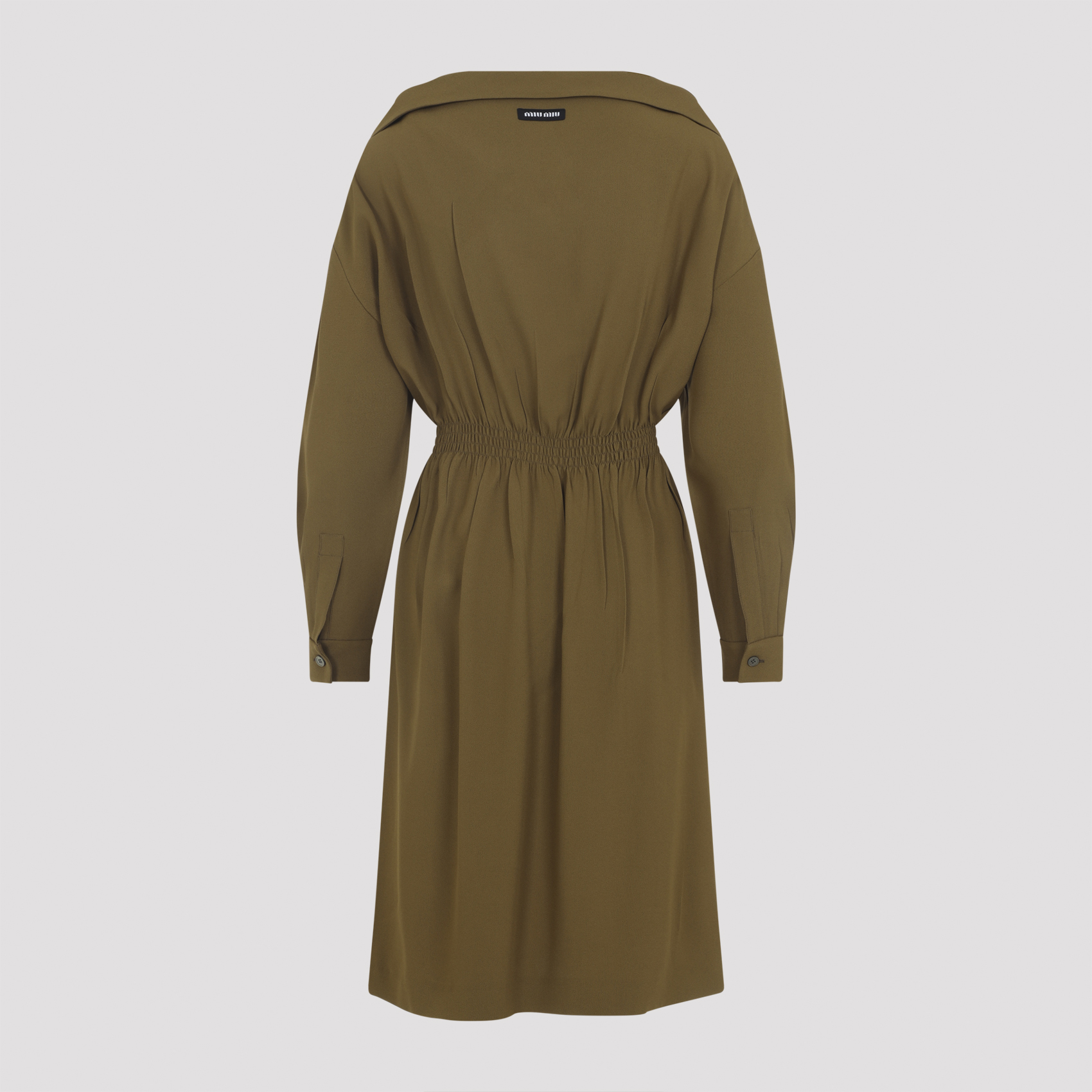 Olive green sable dress MF6052SOOO16Z1F0334 (MIU MIU / ワンピース・ドレス・オールインワン ) | MIU MIU (ミュウミュウ)(2)