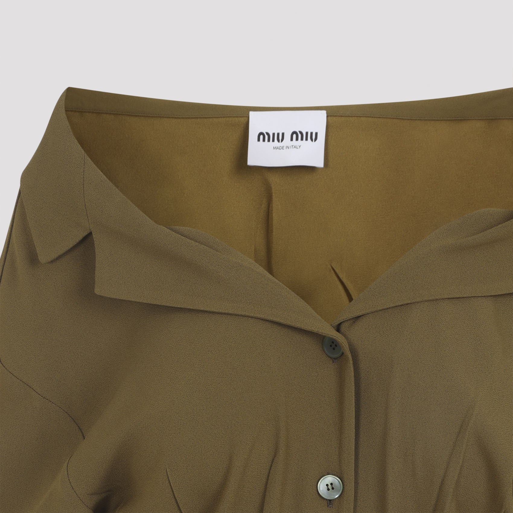 Olive green sable dress MF6052SOOO16Z1F0334 (MIU MIU / ワンピース・ドレス・オールインワン ) | MIU MIU (ミュウミュウ)(3)