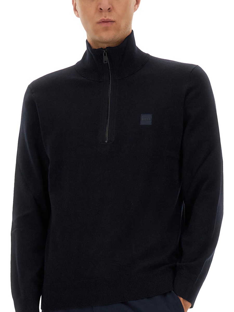 ZIPPERED SWEATER WITH LOGO PATCH 5052758510265846404 (HUGO BOSS / ニット・セーター・カーディガン ) | HUGO BOSS (ヒューゴボス)(2)