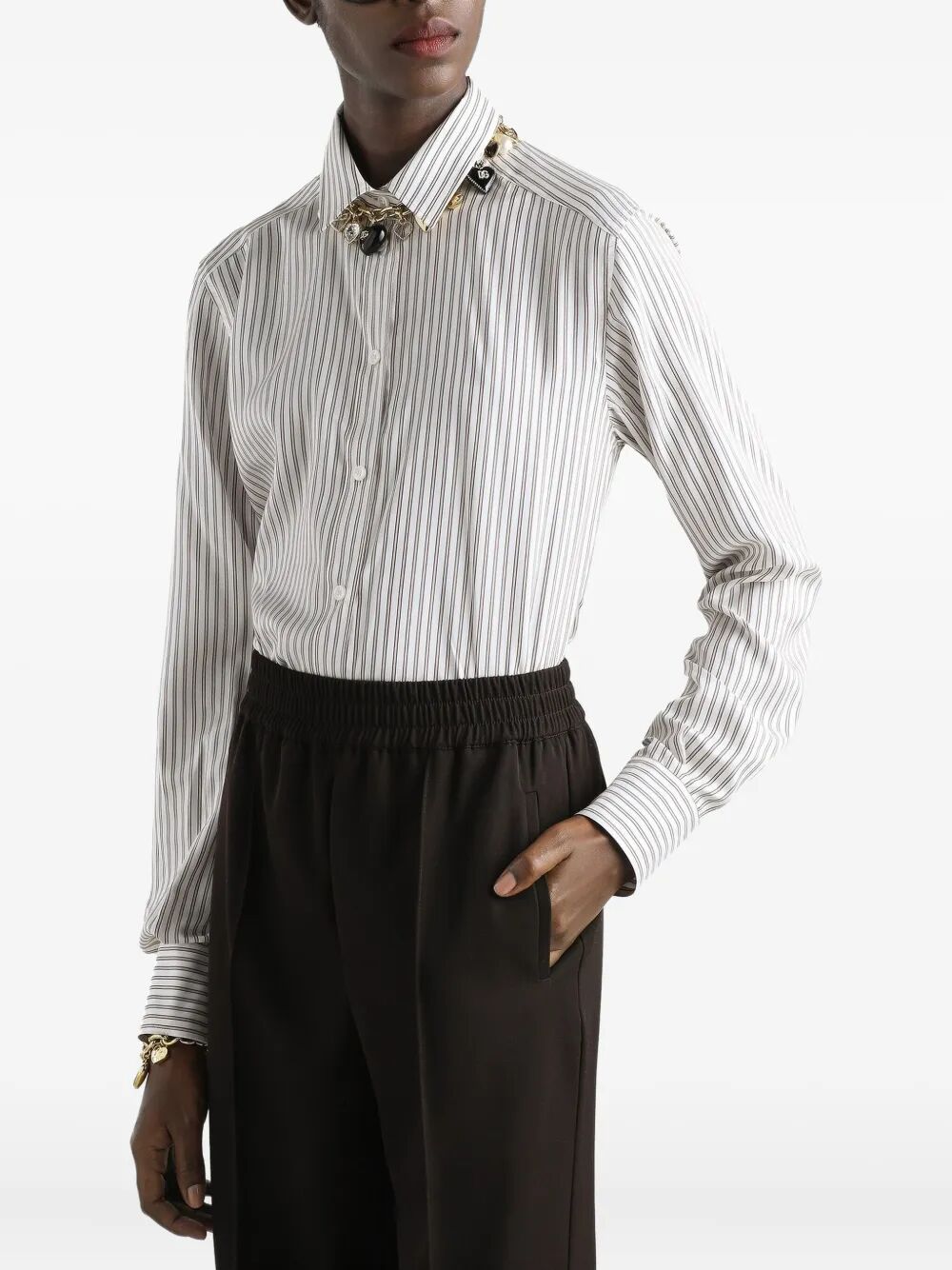 SILK SHIRT WITH STRIPED PRINT F5K30TFB1BVS8051 (Dolce & Gabbana / シャツ・ブラウス ) | Dolce & Gabbana (ドルチェガッバーナ)(1)