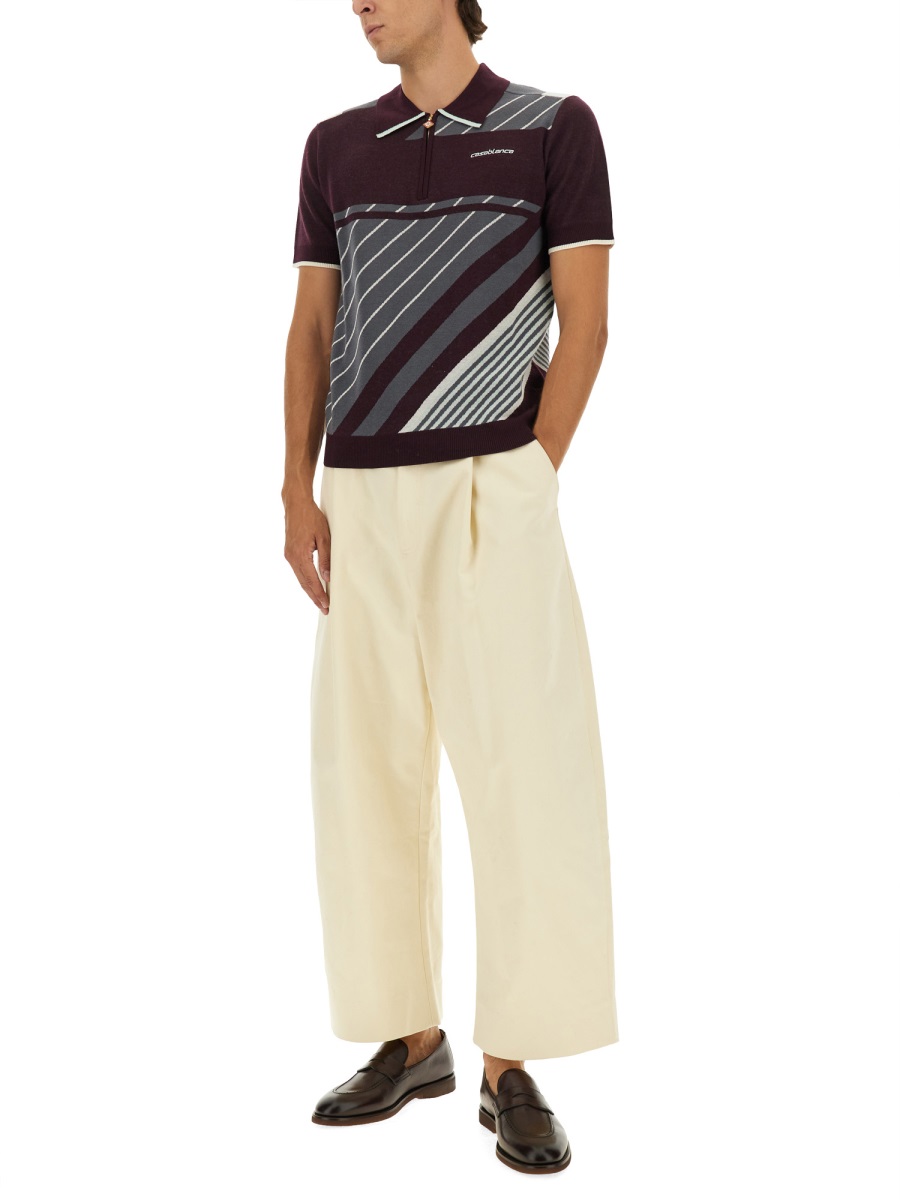 "DIAGONAL" TENNIS POLO SHIRT MAW25KW110101AUBERGINE (Casablanca / ポロシャツ ) | Casablanca (カサブランカ)(1)