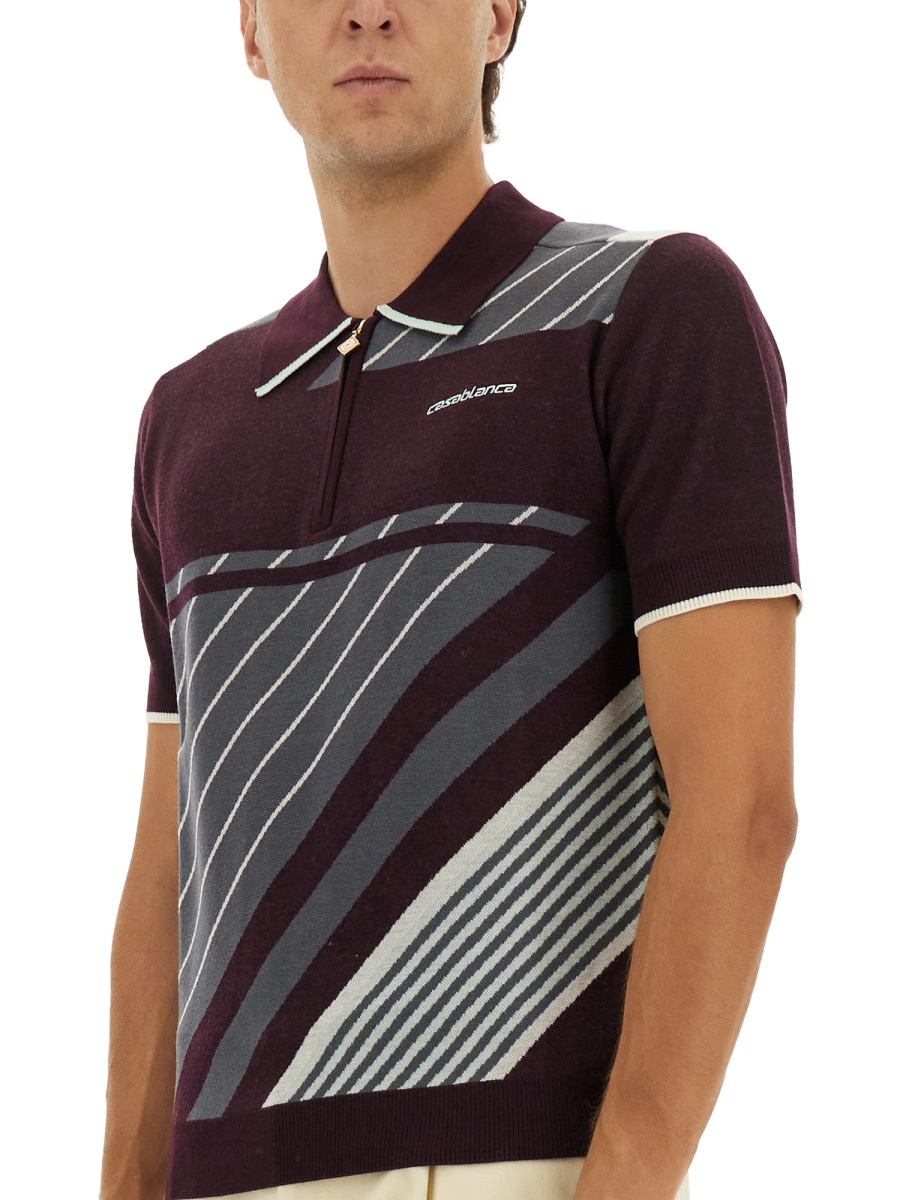 "DIAGONAL" TENNIS POLO SHIRT MAW25KW110101AUBERGINE (Casablanca / ポロシャツ ) | Casablanca (カサブランカ)(3)