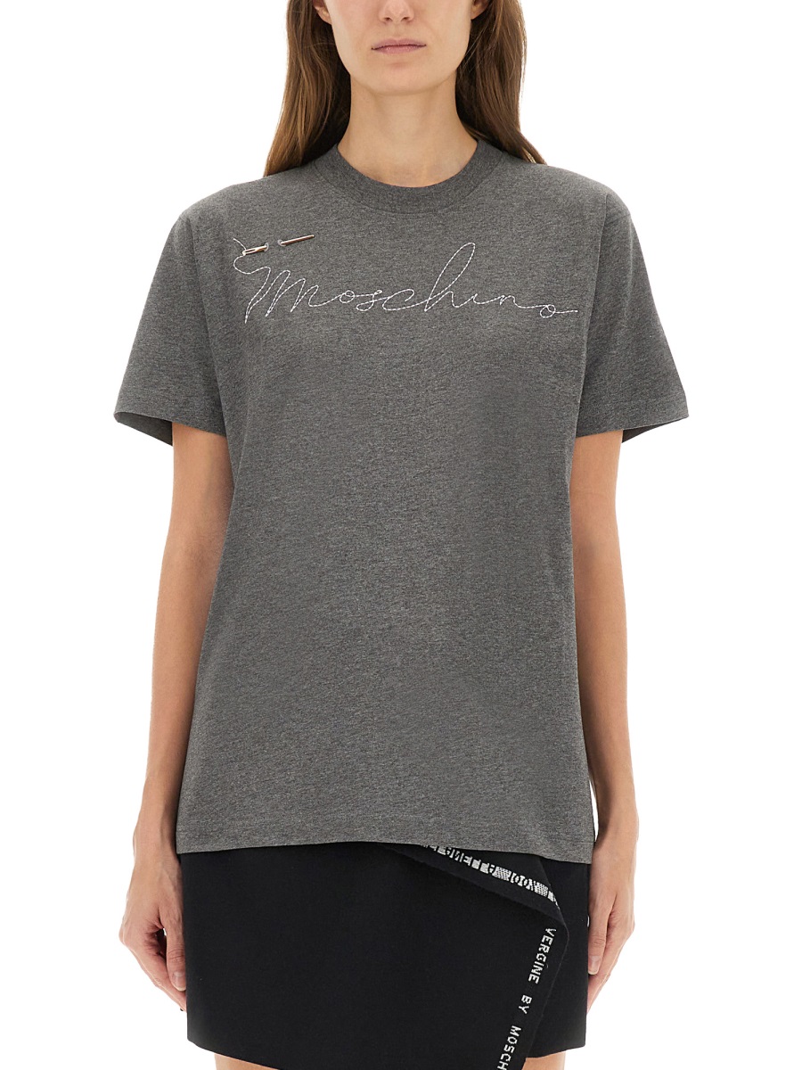 T-SHIRT WITH EMBROIDERED LOGO 071054411499 (MOSCHINO / Tシャツ・カットソー ) | MOSCHINO (モスキーノ)
