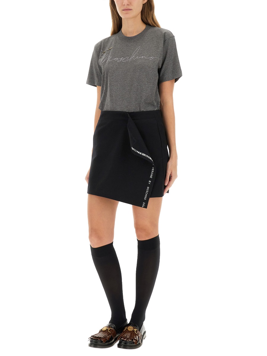 T-SHIRT WITH EMBROIDERED LOGO 071054411499 (MOSCHINO / Tシャツ・カットソー ) | MOSCHINO (モスキーノ)(1)