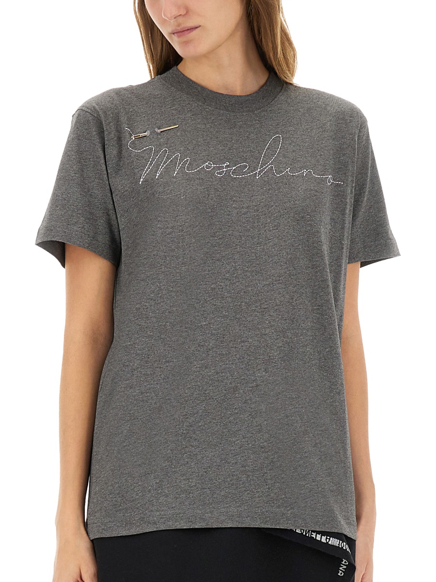 T-SHIRT WITH EMBROIDERED LOGO 071054411499 (MOSCHINO / Tシャツ・カットソー ) | MOSCHINO (モスキーノ)(3)