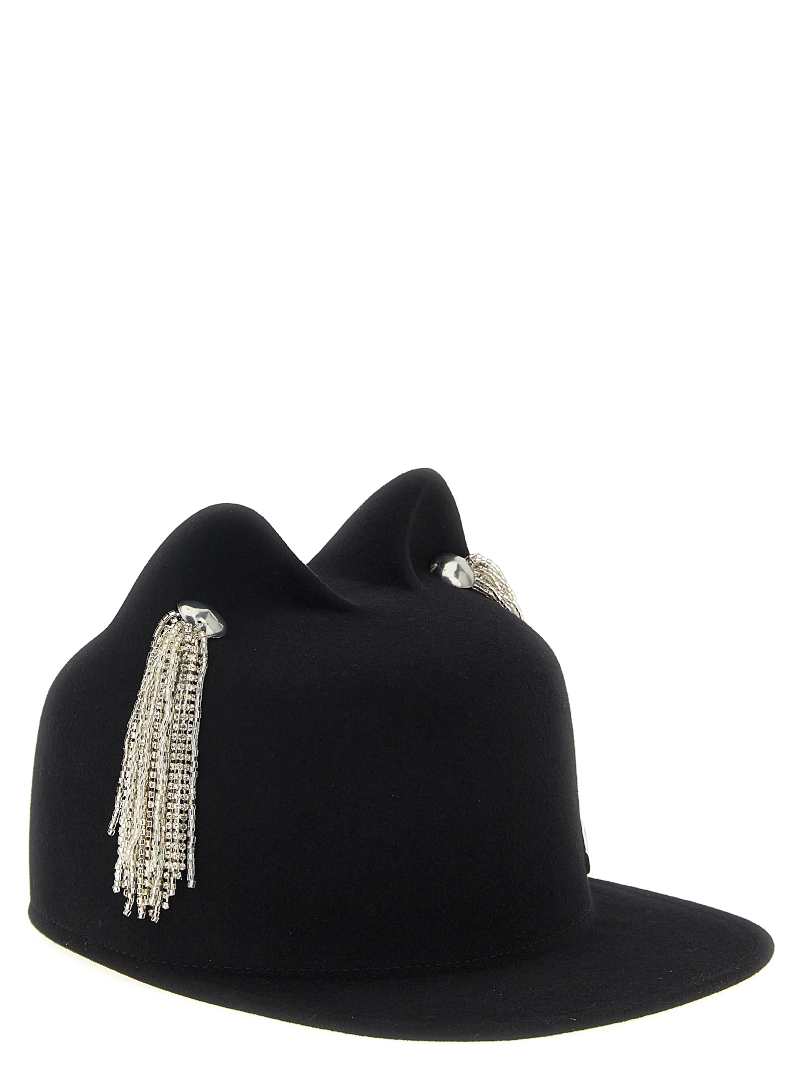 'Jamie' hat with crystals 1027086001BLACK (MAISON MICHEL / 帽子 ) | MAISON MICHEL (メゾン ミッシェル)(1)
