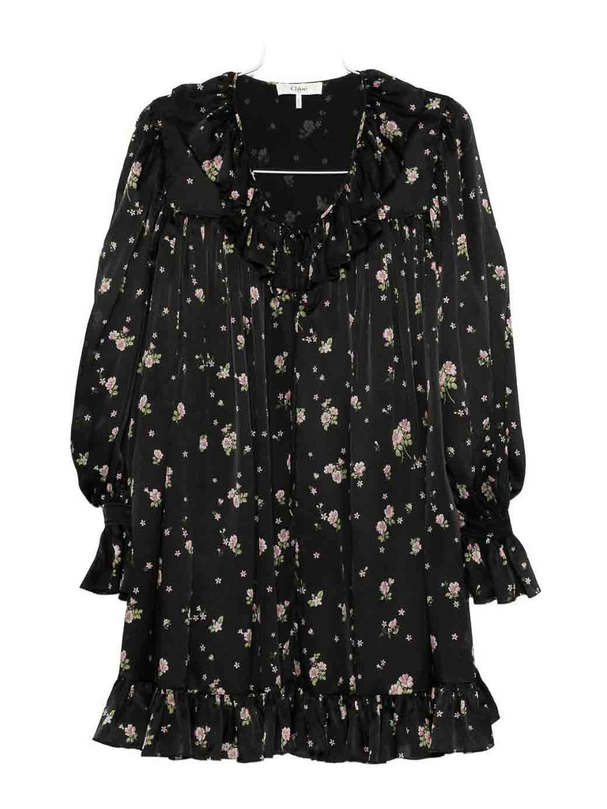 Mini Dress In Silk Charmeuse CH25ARO26481001 (Chloé / コート・ダウン ) | Chloé (クロエ)