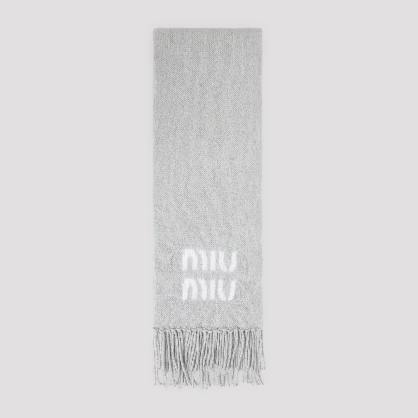 Grey mohair blend scarf 5FS0622CQDF0031 (MIU MIU / スカーフ・マフラー ) | MIU MIU (ミュウミュウ)(3)