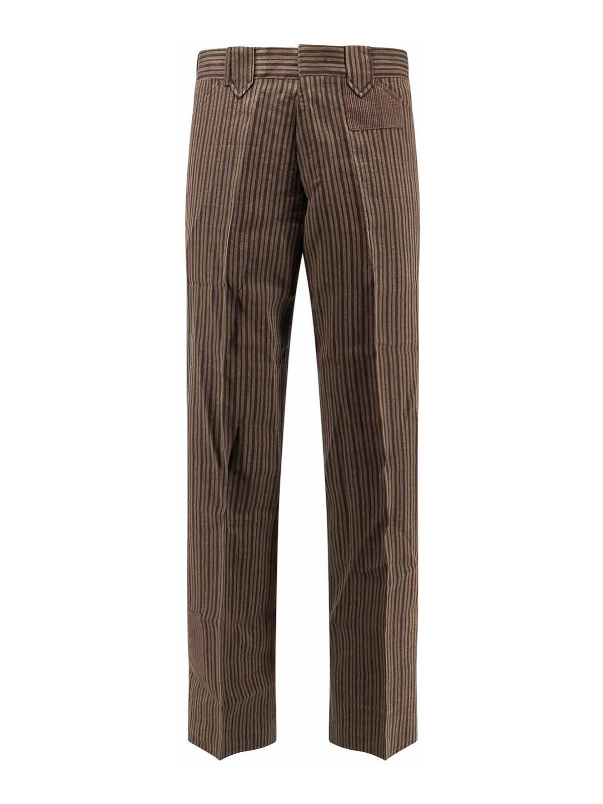 Linen mixed trousers with striped motif 060287RED (ENFANTS RICHES DÉPRIMÉS / パンツ ) | ENFANTS RICHES DÉPRIMÉS (アンファン リッシュ デプリメ)