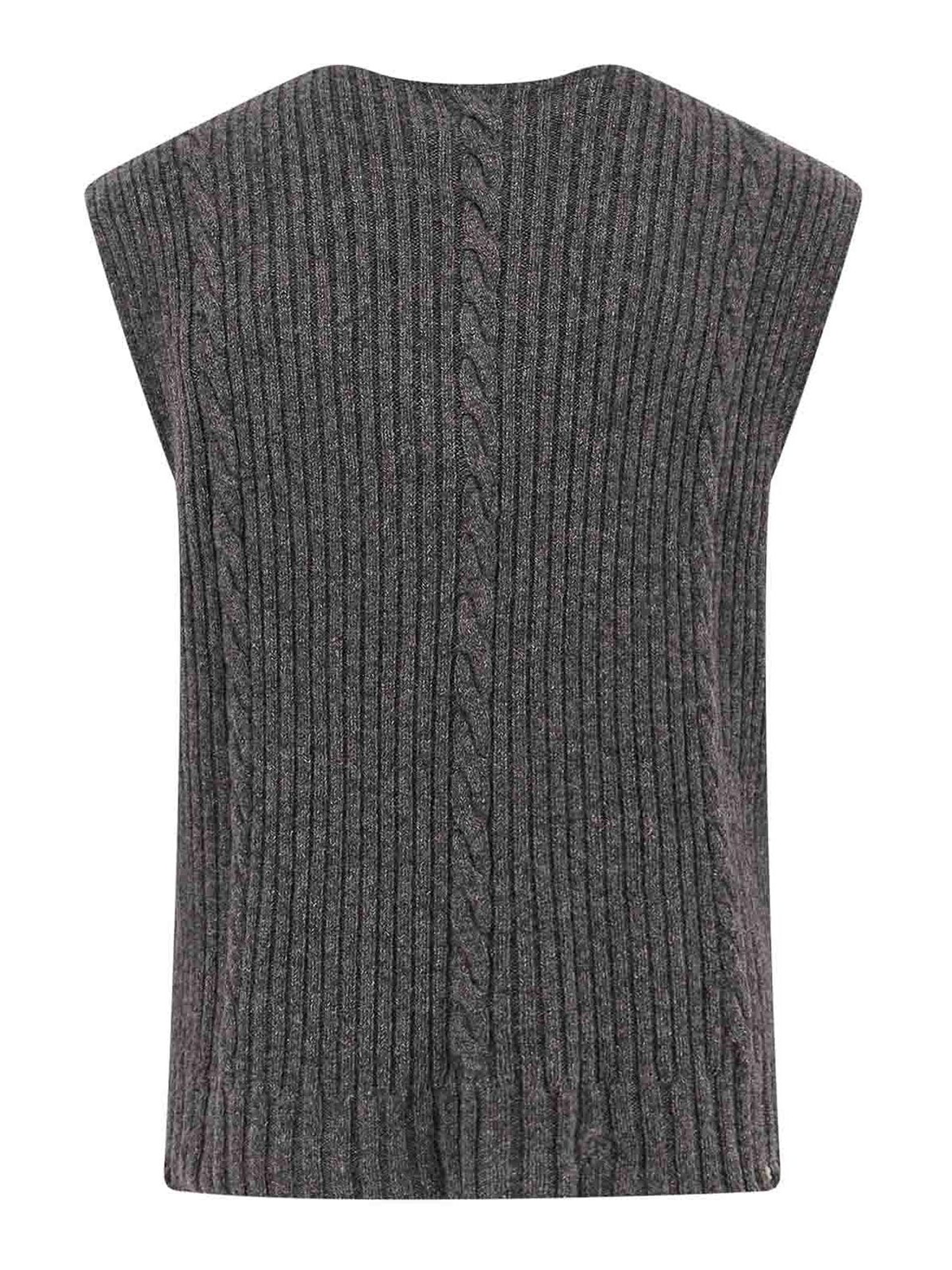 Cashmere vest with Destroyed effect 080244GREY (ENFANTS RICHES DÉPRIMÉS / ベスト ) | ENFANTS RICHES DÉPRIMÉS (アンファン リッシュ デプリメ)(1)