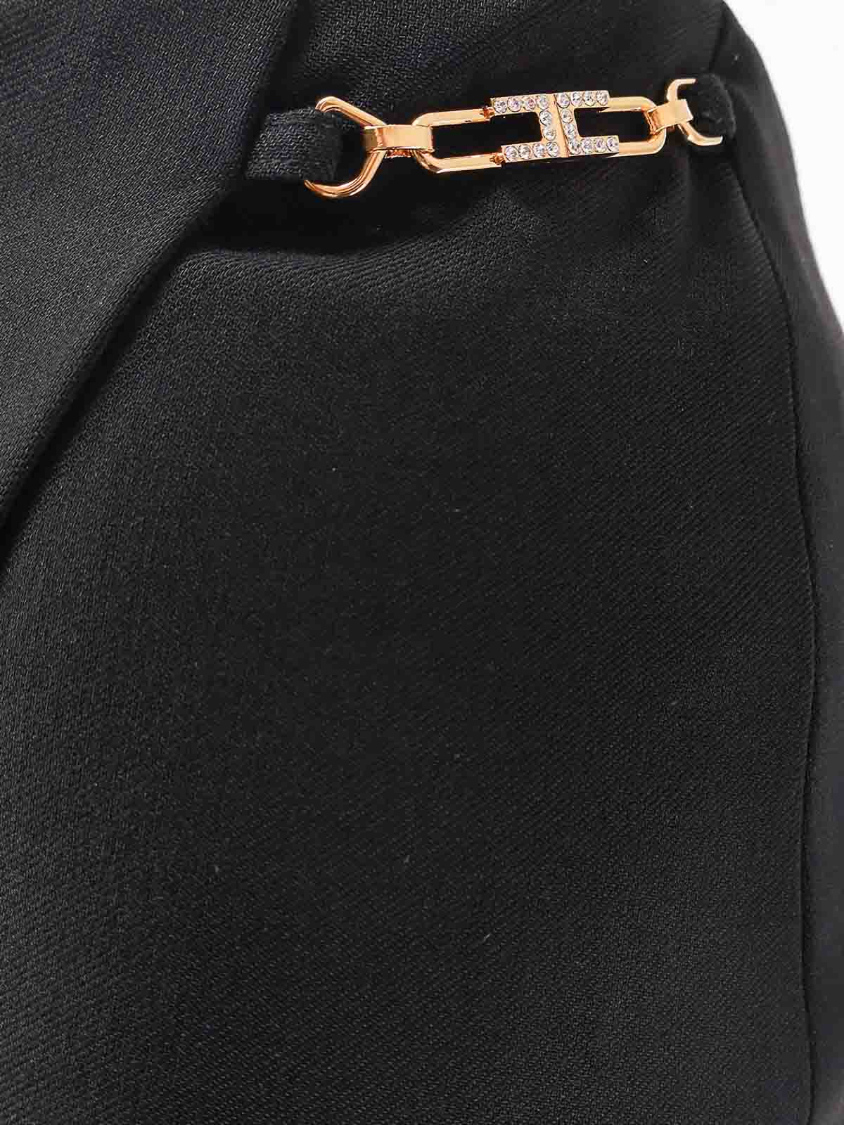 Asymmetrical skirt in viscose and wool GO13556E2110 (Elisabetta Franchi / スカート ) | Elisabetta Franchi (エリザベッタ フランキ)(2)