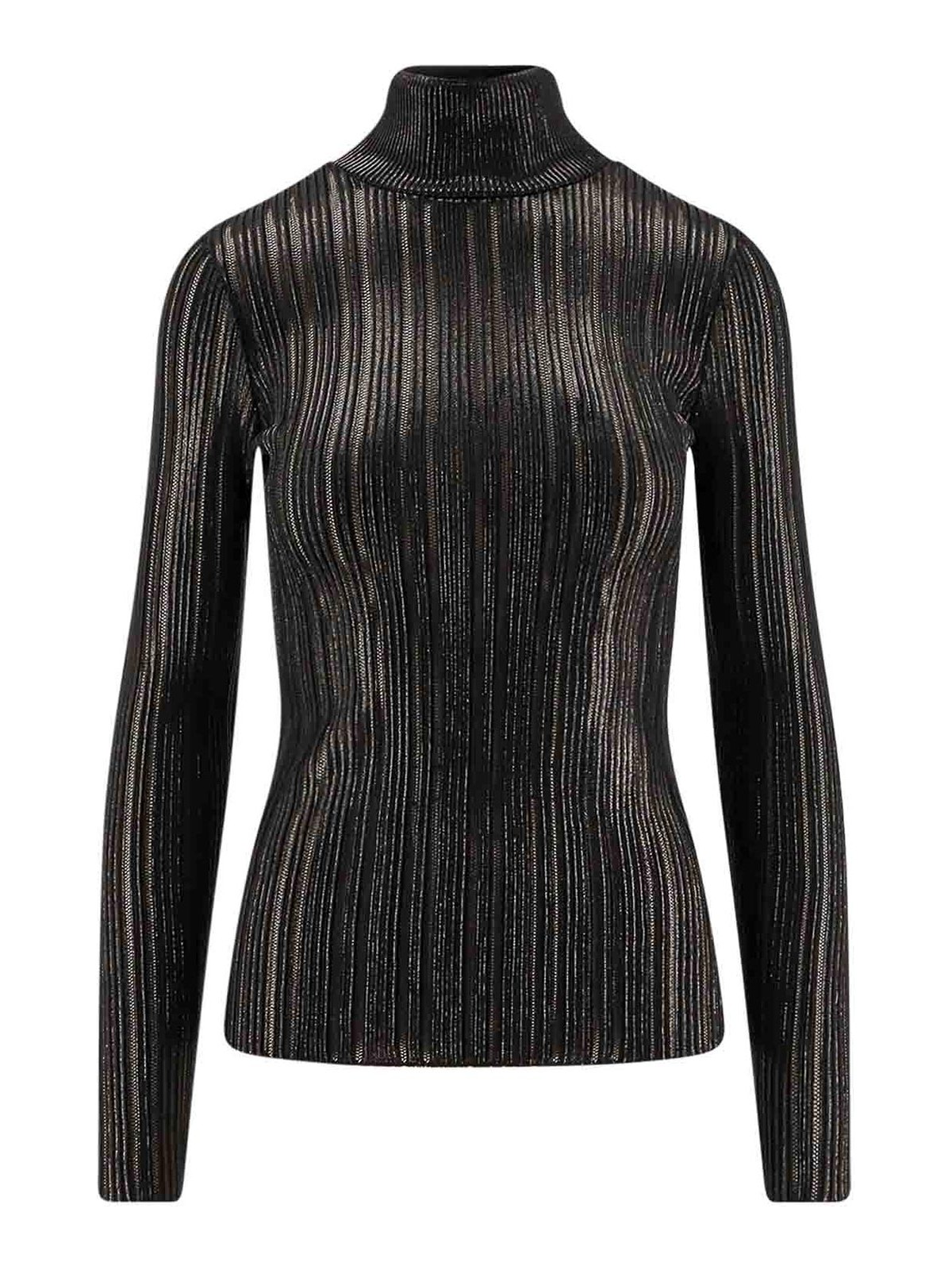 High neck shirt in metal fabric MK17Q56E2110 (Elisabetta Franchi / Tシャツ・カットソー ) | Elisabetta Franchi (エリザベッタ フランキ)