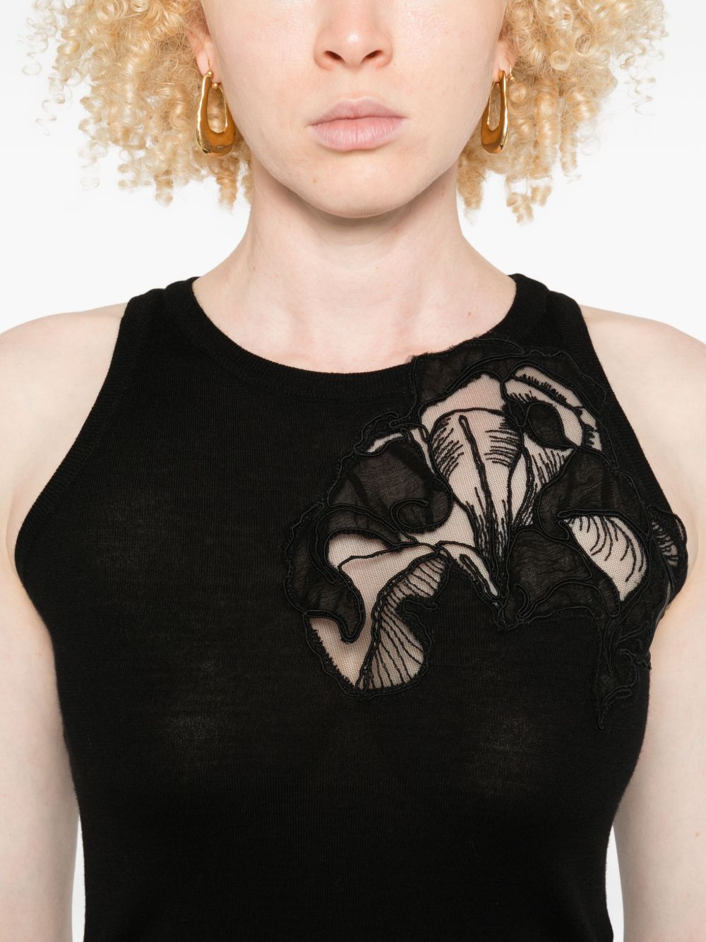 Ermanno Scervino Top Black D475L325APATL95708 (ERMANNO SCERVINO / タンクトップ・キャミソール ) | ERMANNO SCERVINO (エルマンノ シェルヴィーノ)(1)