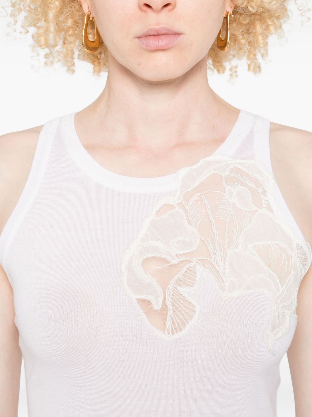 Ermanno Scervino Top White D475L325APATL10602 (ERMANNO SCERVINO / タンクトップ・キャミソール ) | ERMANNO SCERVINO (エルマンノ シェルヴィーノ)