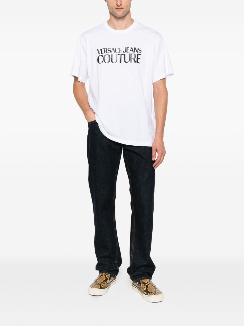 VERSACE JEANS COUTURE T-shirts and Polos White 79GAHE05CJ00E003 (VERSACE JEANS COUTURE / Tシャツ・カットソー ) | VERSACE JEANS COUTURE (ヴェルサーチェ ジーンズ クチュール)(1)