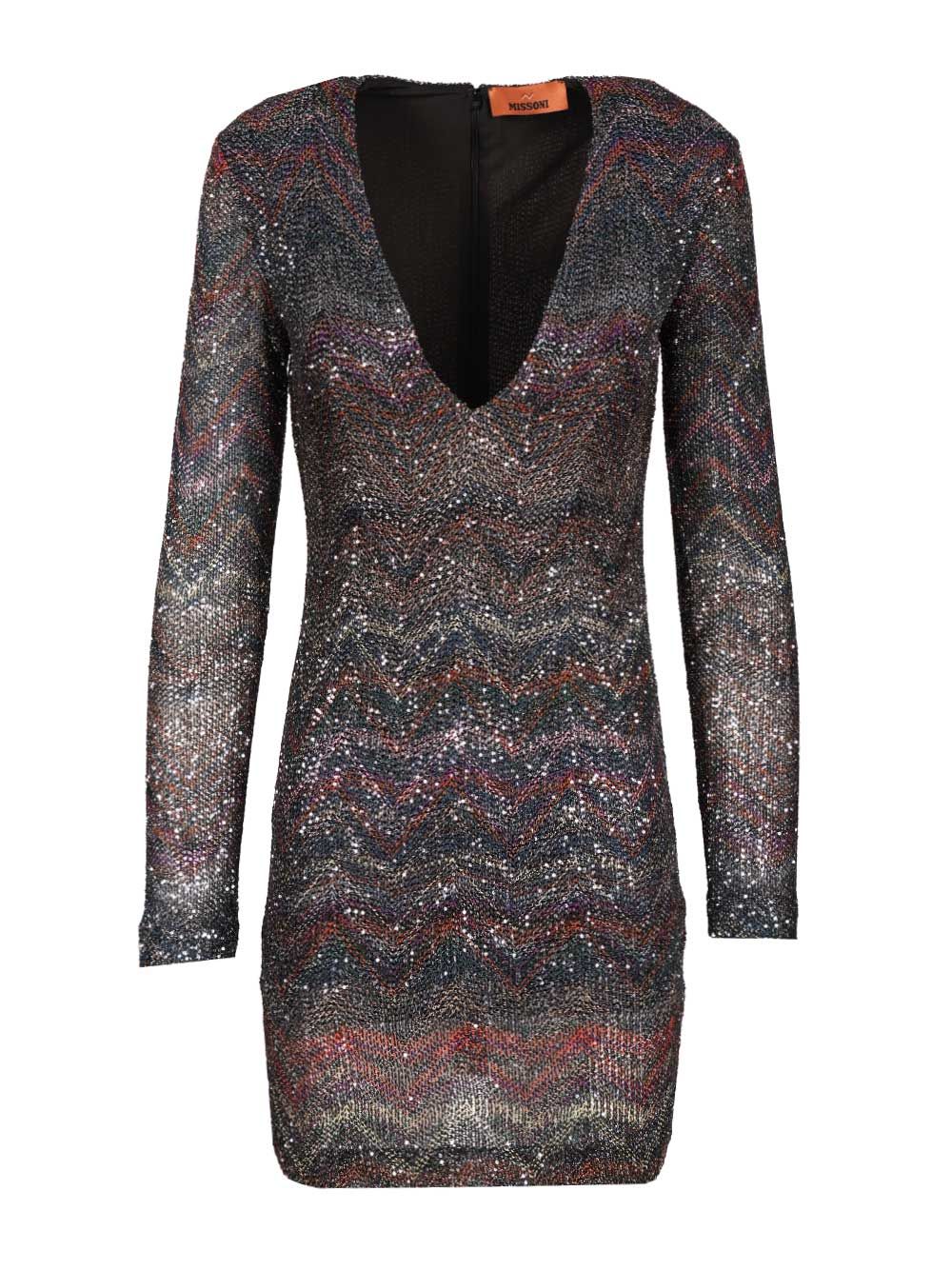 V-neck mini dress DS25WG1NBC005GS91P6 (MISSONI / ワンピース・ドレス・オールインワン ) | MISSONI (ミッソー二)