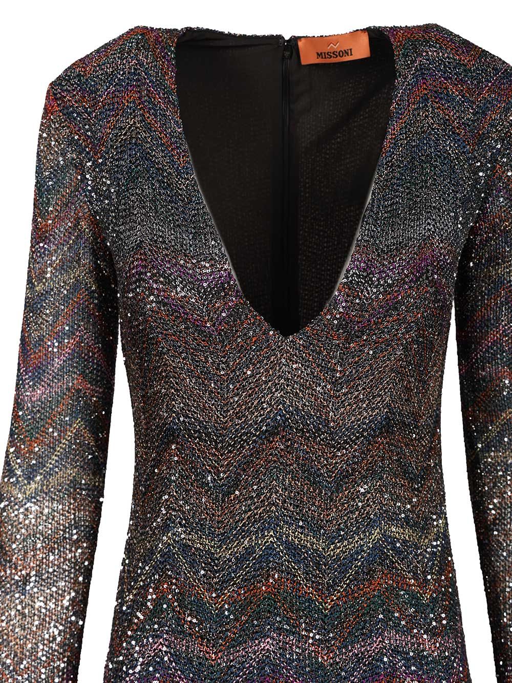 V-neck mini dress DS25WG1NBC005GS91P6 (MISSONI / ワンピース・ドレス・オールインワン ) | MISSONI (ミッソー二)(3)