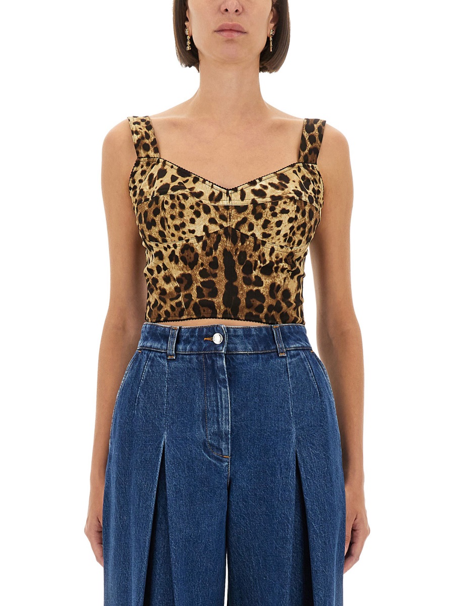 LEOPARD PRINT CHARMEUSE BUSTIER F7W98TGDCLPHY13M (Dolce & Gabbana / タンクトップ・キャミソール ) | Dolce & Gabbana (ドルチェガッバーナ)
