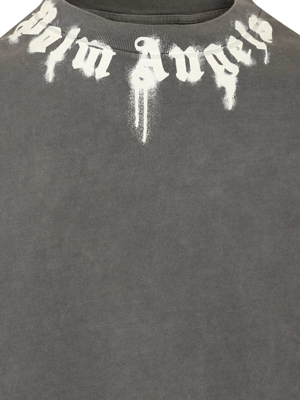 NECK LOGO REG TEE DARK GREY - OFF WHITE PMAA109F25JER0090703 (Palm Angels / Tシャツ・カットソー ) | Palm Angels (パームエンジェルス)(2)