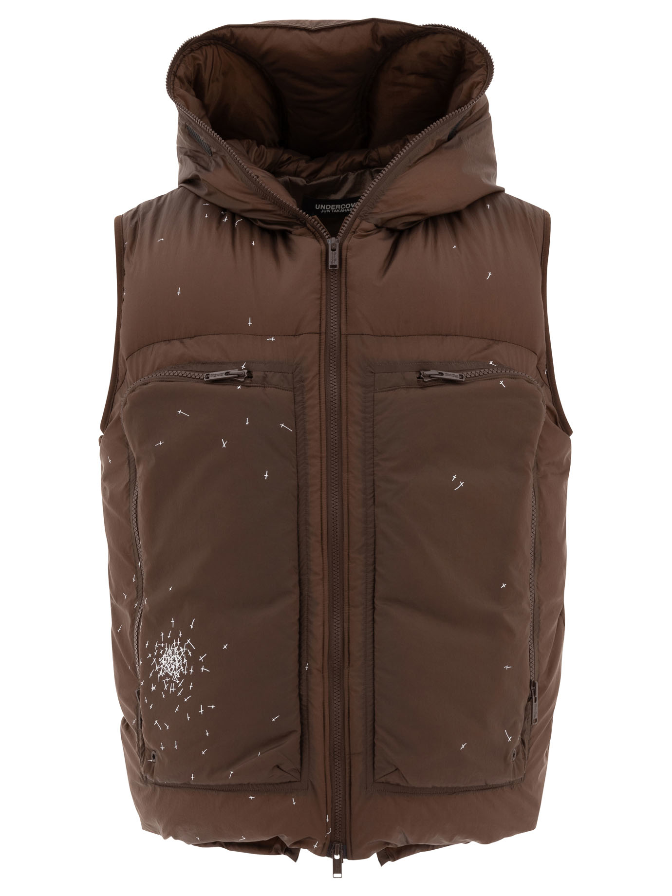 Vest jacket with cross print UC2D4001BROWN (UNDERCOVER / ベスト ) | UNDERCOVER (アンダーカバー)