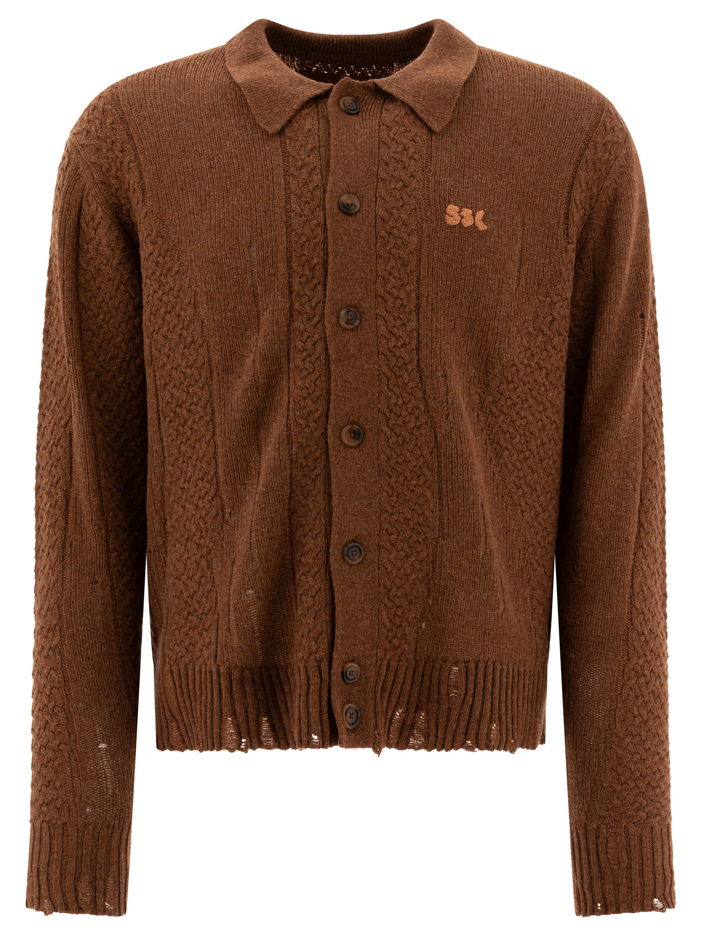 "Broke" cardigan W2000104BROWN (Stockholm (surfboard) Club / ニット・セーター・カーディガン ) | Stockholm (surfboard) Club (ストックホルム サーフボード クラブ)