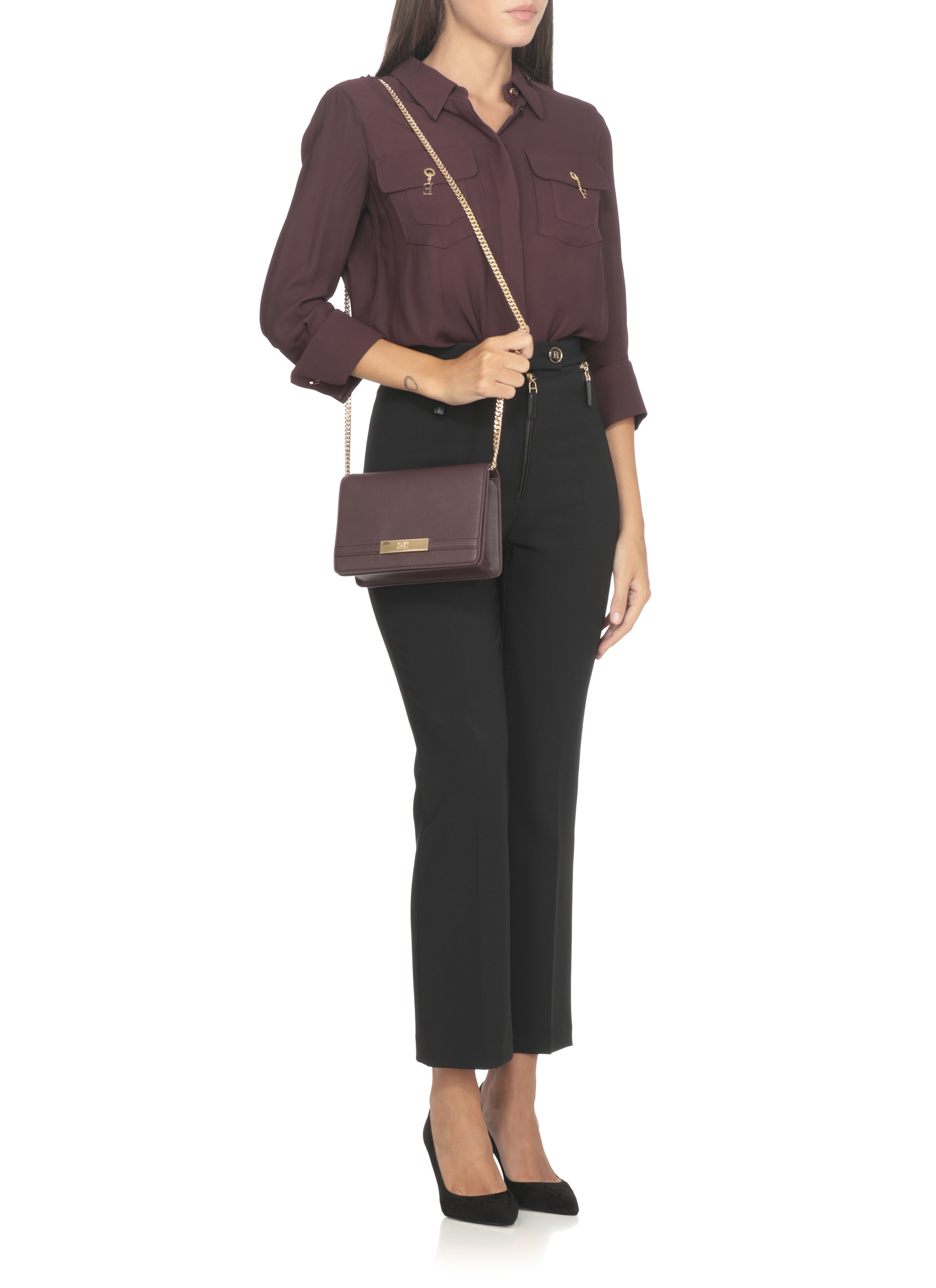 Elisabetta Franchi Bags.. Bordeaux BS39A56E2EA4 (Elisabetta Franchi / ハンドバッグ・ショルダーバッグ ) | Elisabetta Franchi (エリザベッタ フランキ)(1)