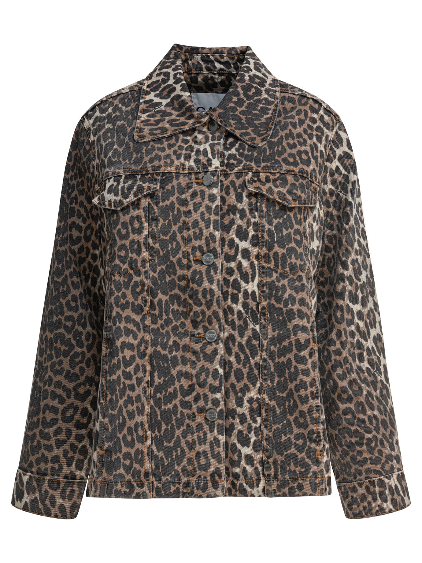 Leopard denim jacket J1581943 (GANNI / カジュアルジャケット ) | GANNI (ガニー)