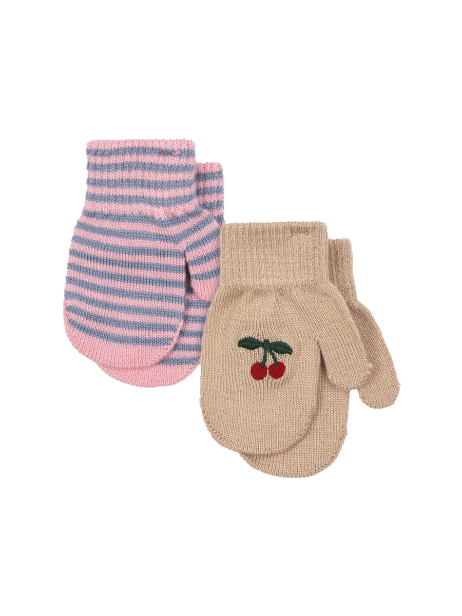 SET 2 PAIRS OF GLOVES KS103431KCHERRYSTRIPE (konges sløjd / グローブ ) | konges sløjd (コンゲススロイド)
